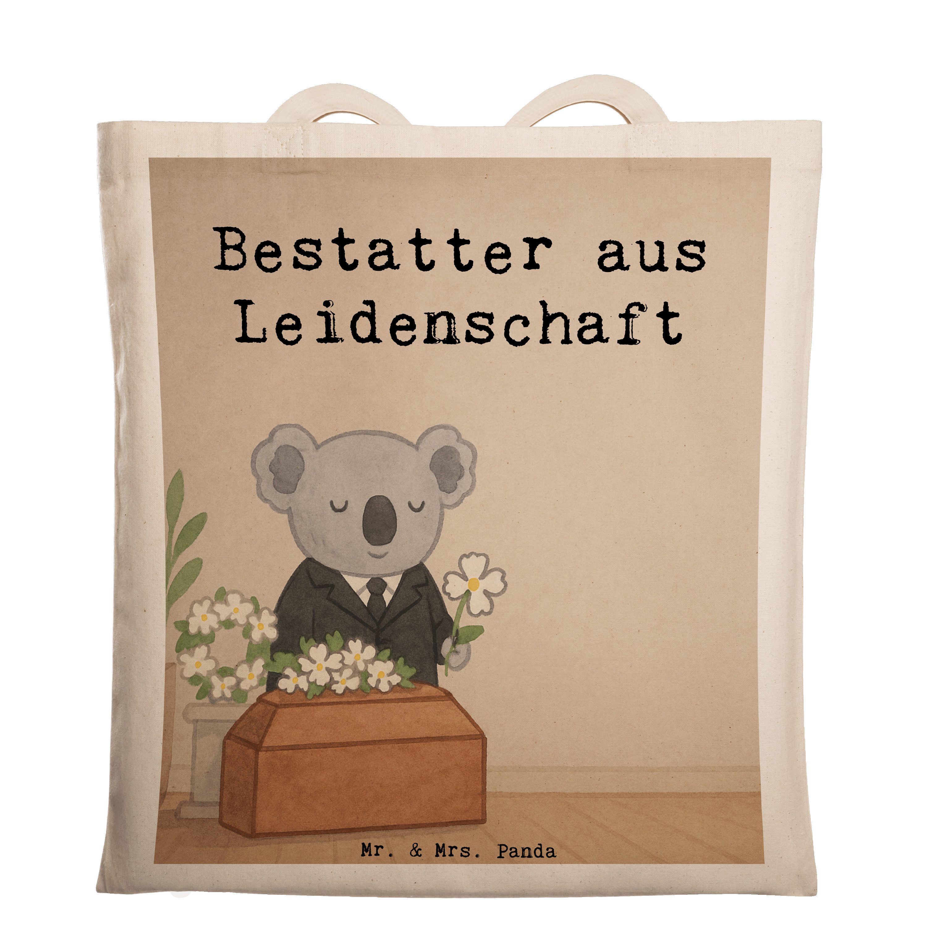 Mr. & Mrs. Panda Tragetasche Bestatter Leidenschaft Design, Laptoptasche, Weiß, Umhängetasche, Tas (Packung, 1-tlg)