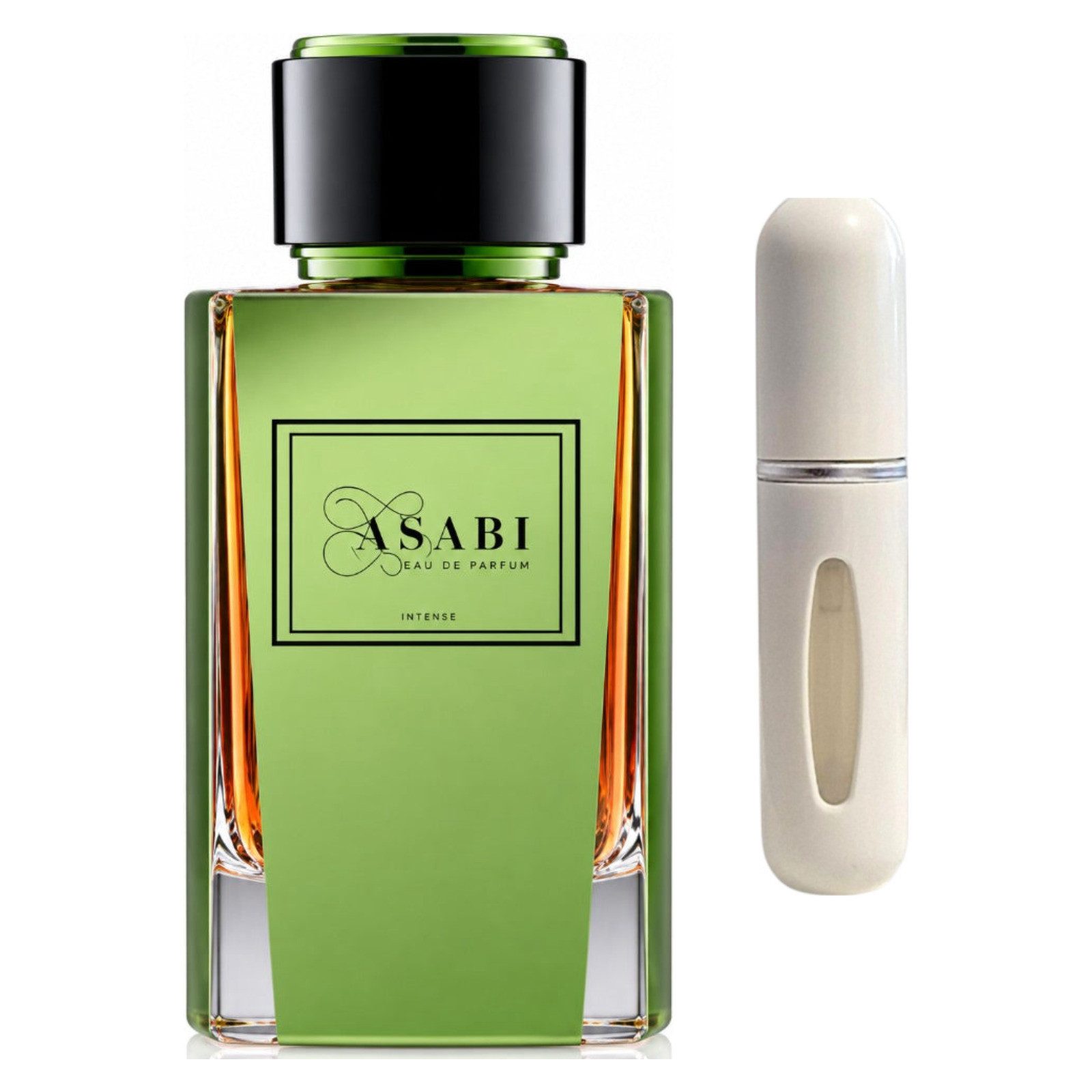 Asabi Duft-Set Intense EDP – Aromatisch Warm + Parfümzerstäuber (leer)