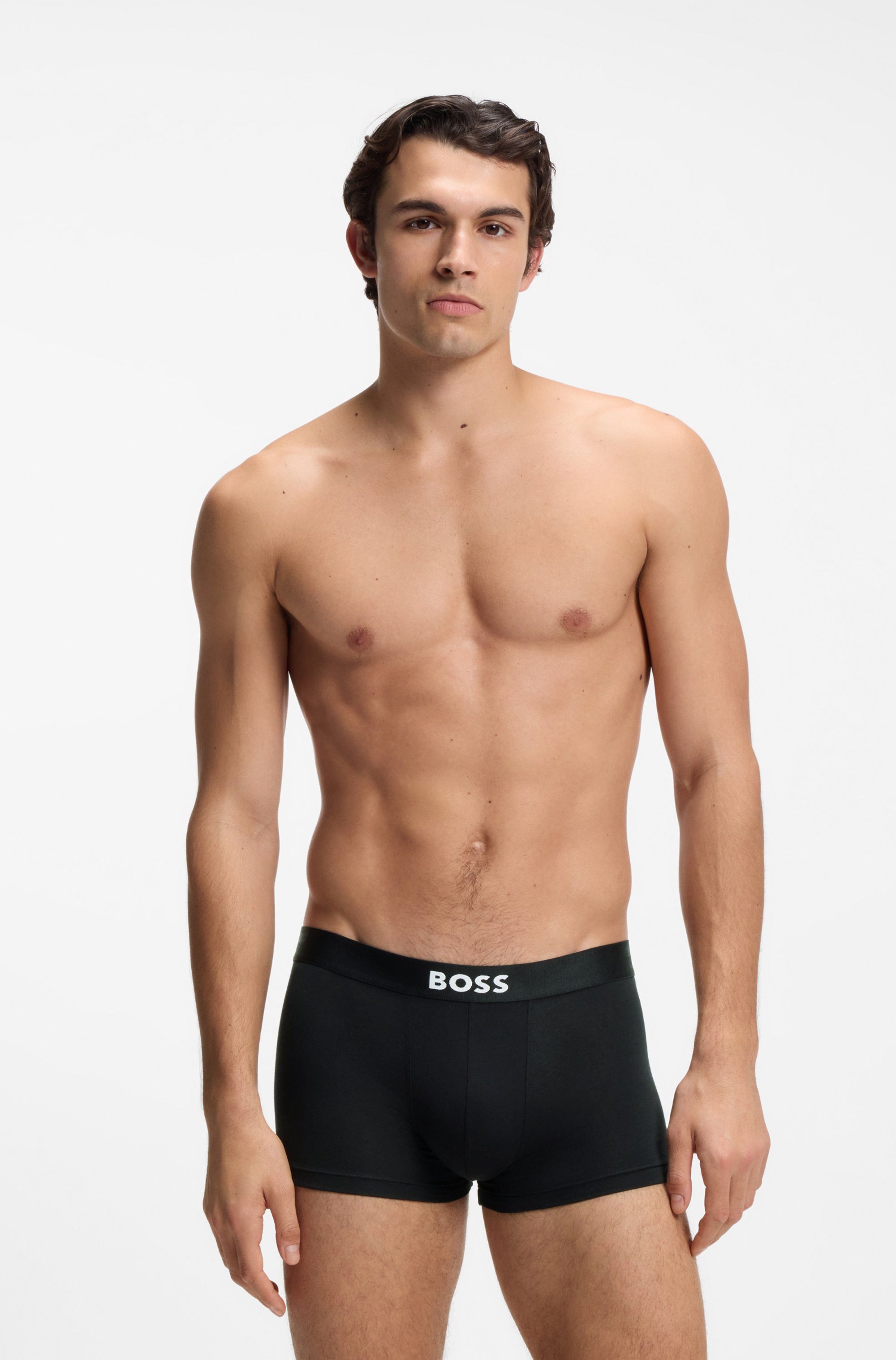 BOSS Trunk Trunk 3P BOSS ONE (3-St) mittlere Bundhöhe, 1x gemustert, 2x unifarben