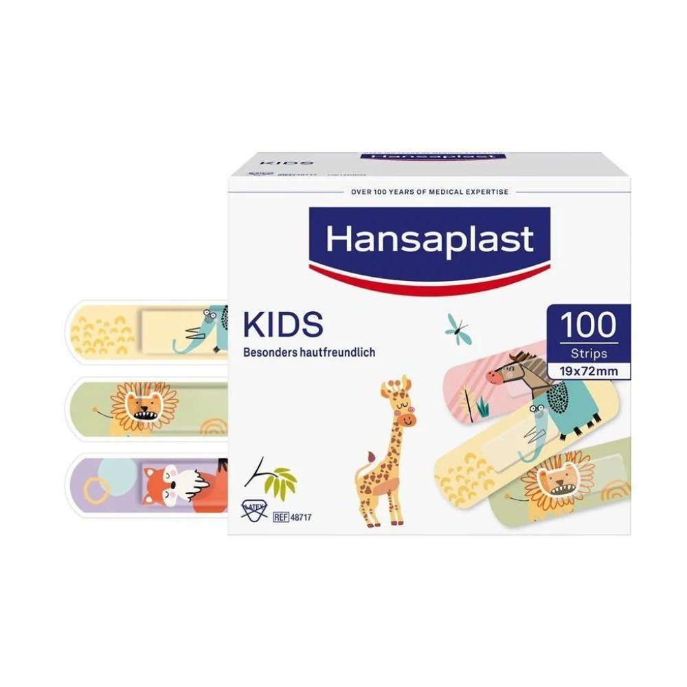 Hansaplast Wundpflaster Hansaplast Kids Strips, 7,2 cm x 1,9 cm, 100 Stück