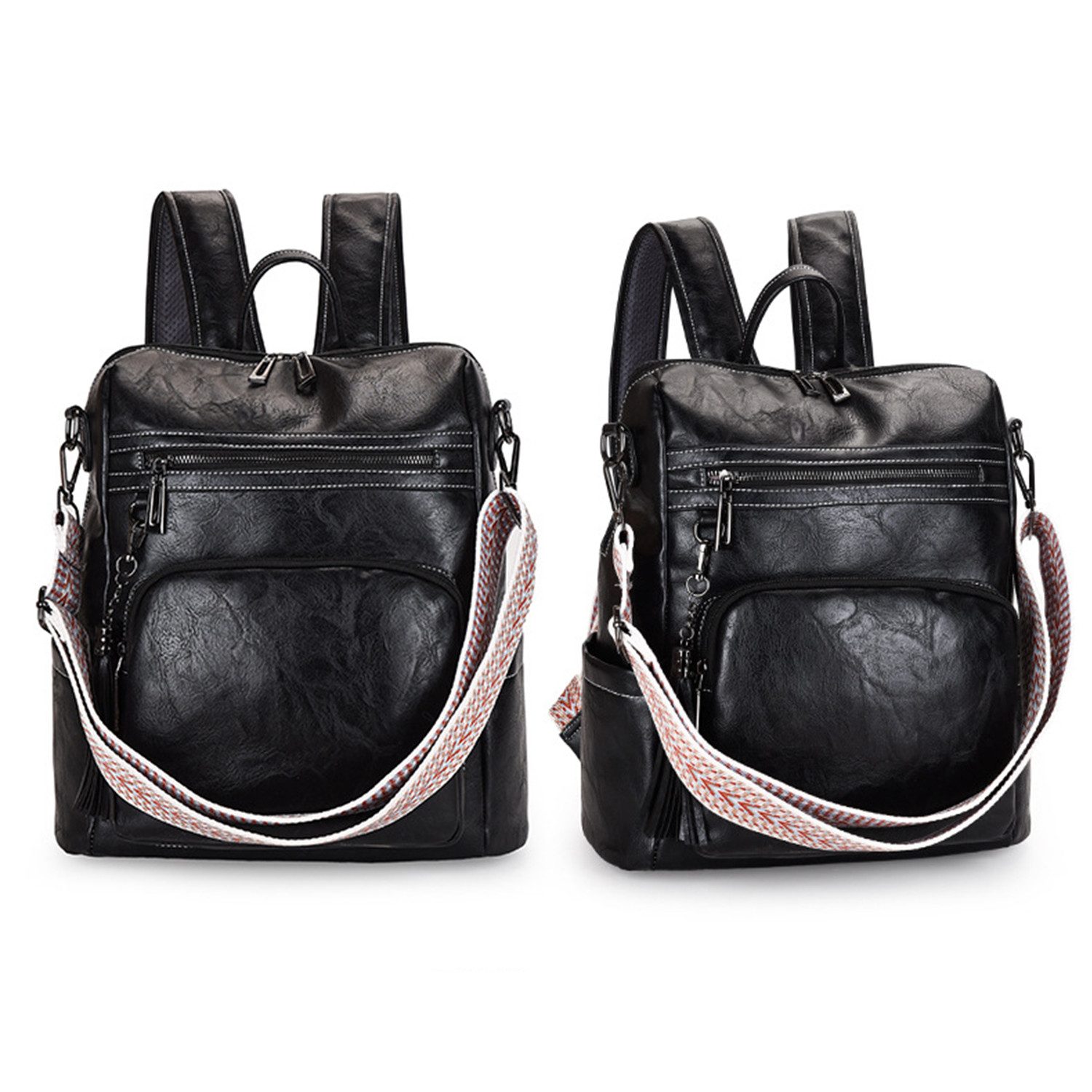 RWEUOQ Cityrucksack Rucksacktaschen Lederrucksack Reiserucksack Schwarz günstig online kaufen