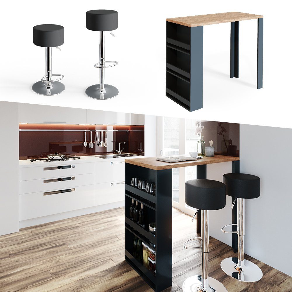 Vicco Bartisch, Eiche/Anthrazit, 117 x 57 günstig online kaufen