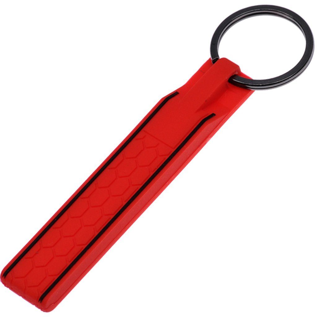 mt-key Schlüsselanhänger Silikon Schlüssel Band Key Tag Schlüssel Anhänger im Wabe Design Rot