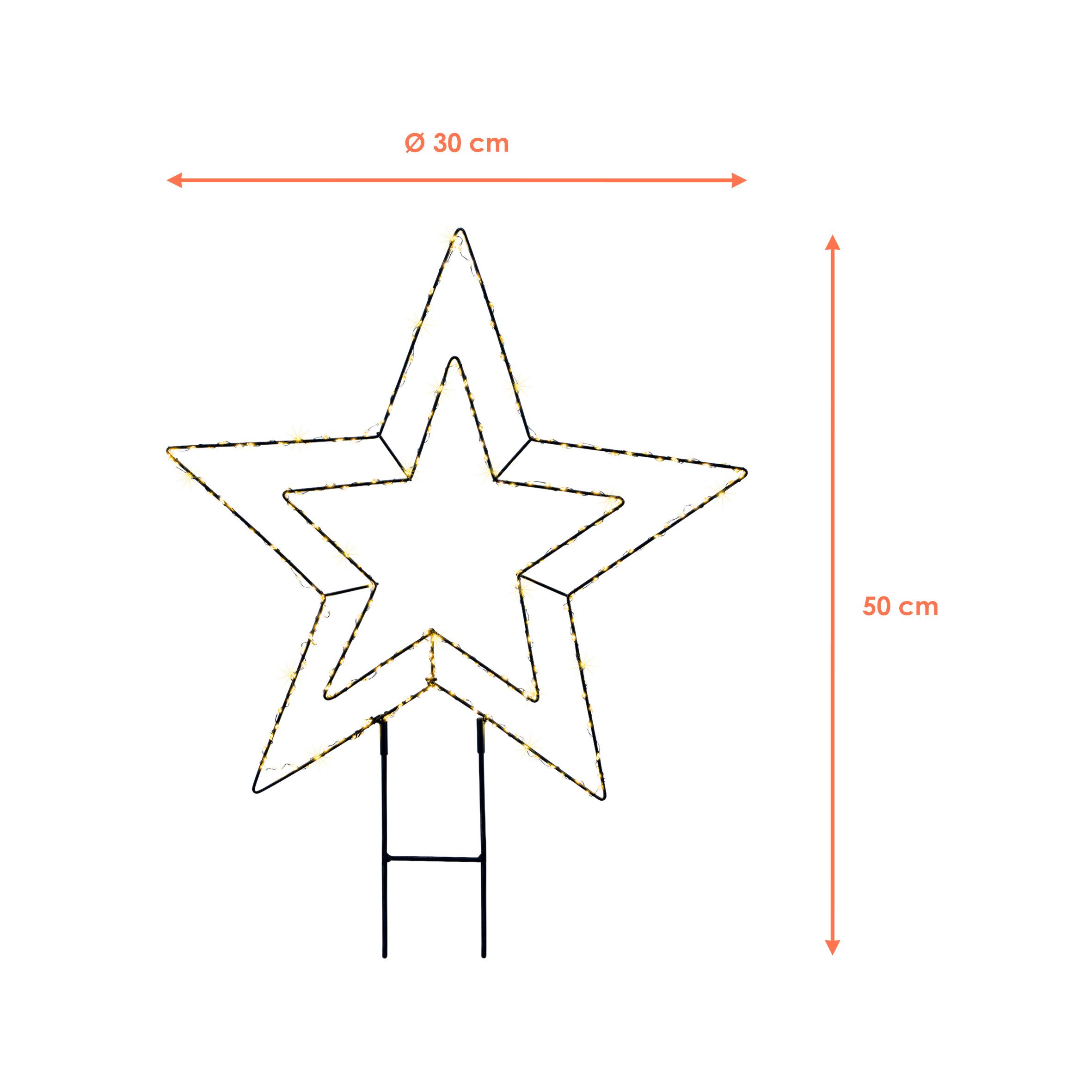 Spetebo Gartenstecker LED Stern Silhouette mit Timer und Dimmer (Pack., 1-S günstig online kaufen