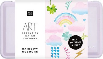 Rico Design Aquarellfarbe ART Essential Aquarellfarben, 12 Farben inklusive Metallkasten 12,5 cm x 7 cm