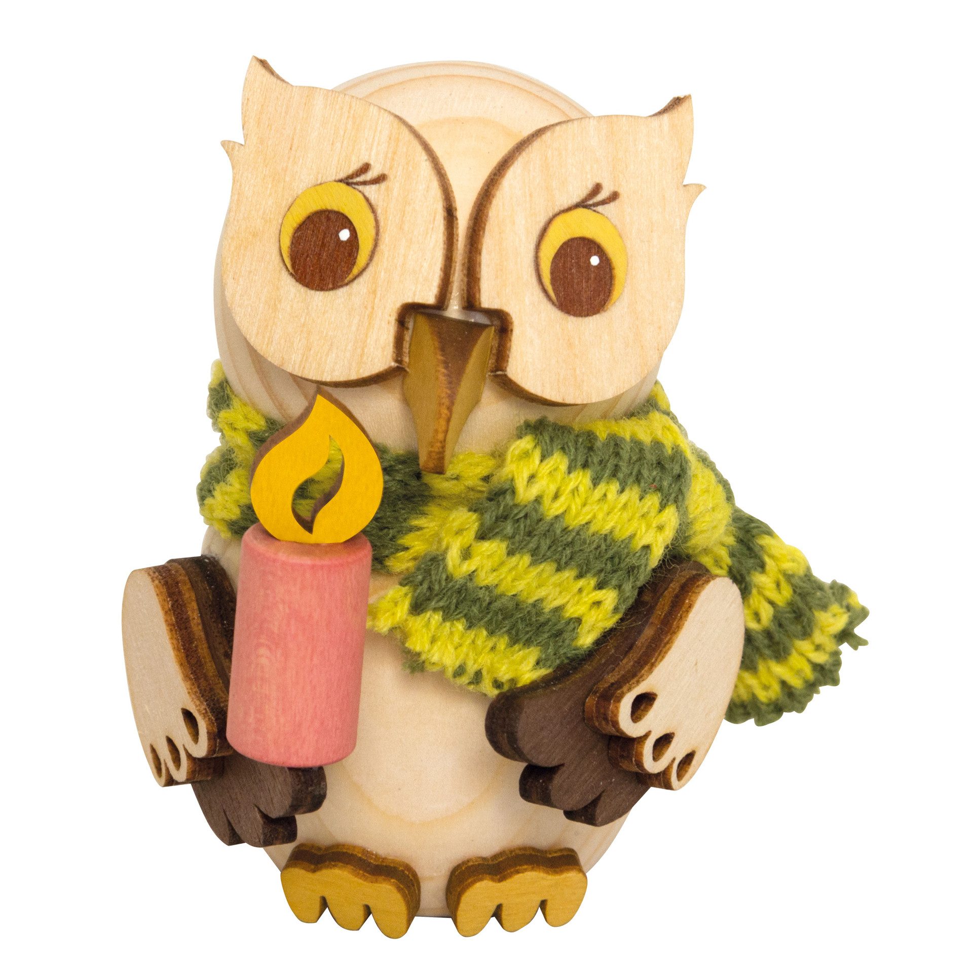 Kuhnert Sammelfigur Kuhnert, Minieule mit Kerze (1 St), 100% Made in Germany, Erzgebirgische Holzkunst