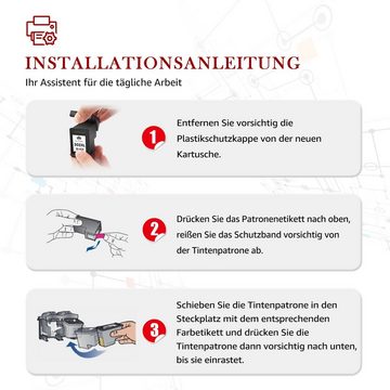 Toner Kingdom 3er Pack für HP 302XL 302 XL Tintenpatrone (2 Schwarz+1 Color für hp envy 4525 4520 4650, officejet 3831 3630 5230 deskjet 3630 druckerpatronen)