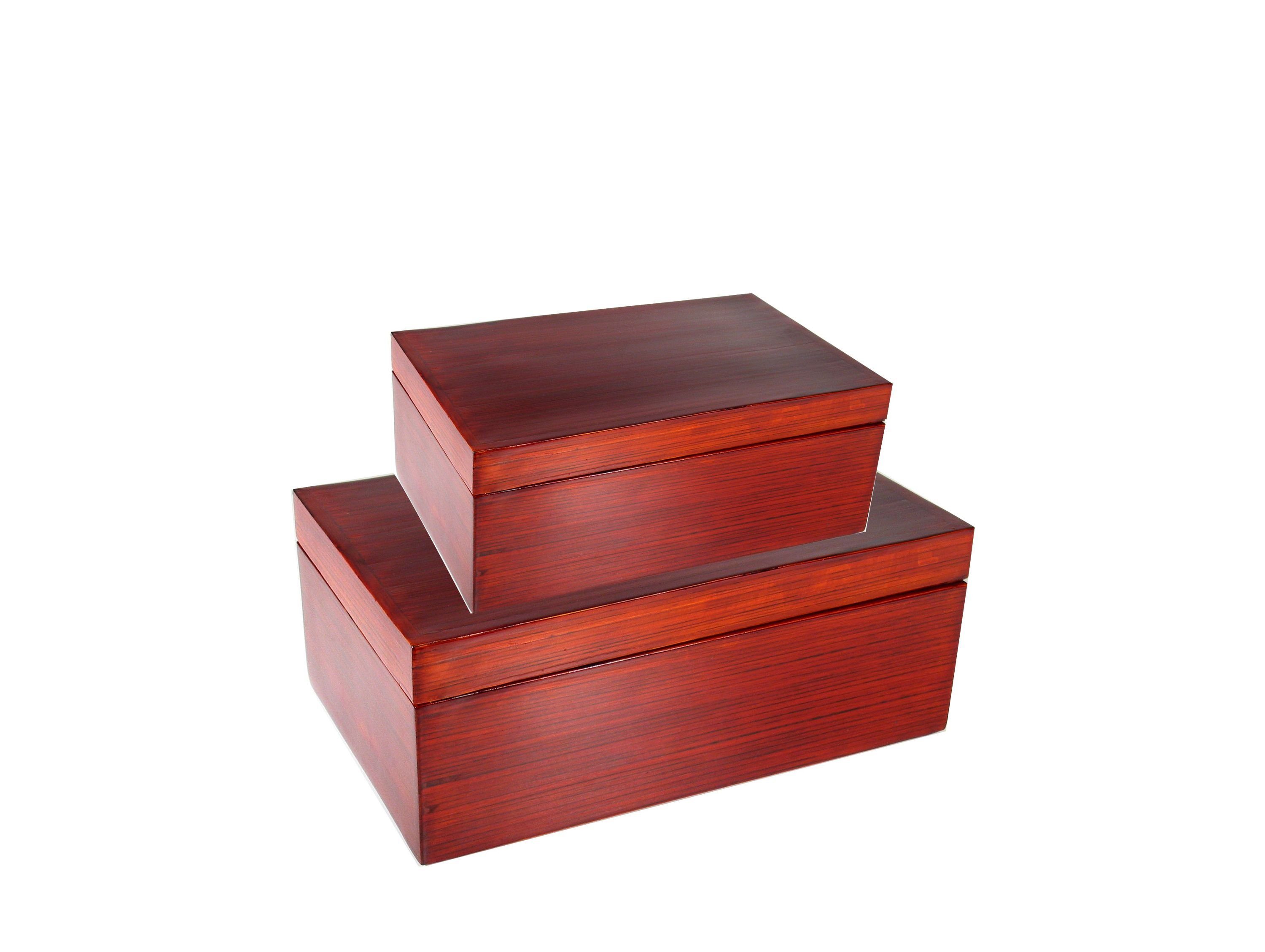 ARTRA Dekoschale Bambus Deko-Dosen 2er SET rechteckig Design Dose Dekodose Tischdeko (2 St)