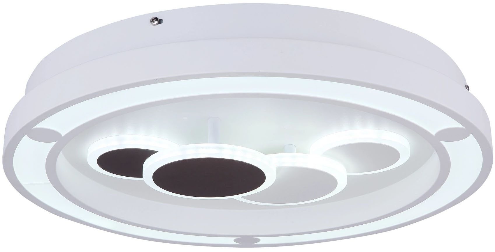 GLOBO LIGHTING LED Deckenleuchte KOLLI, Dimmfunktion, Memoryfunktion, Nachtlichtfunktion, mehrere Helligkeitsstufen, LED fest integriert, warmweiß - kaltweiß, Deckenlampe, Acryl, rund, Durchmesser 48cm, Wohnzimmer