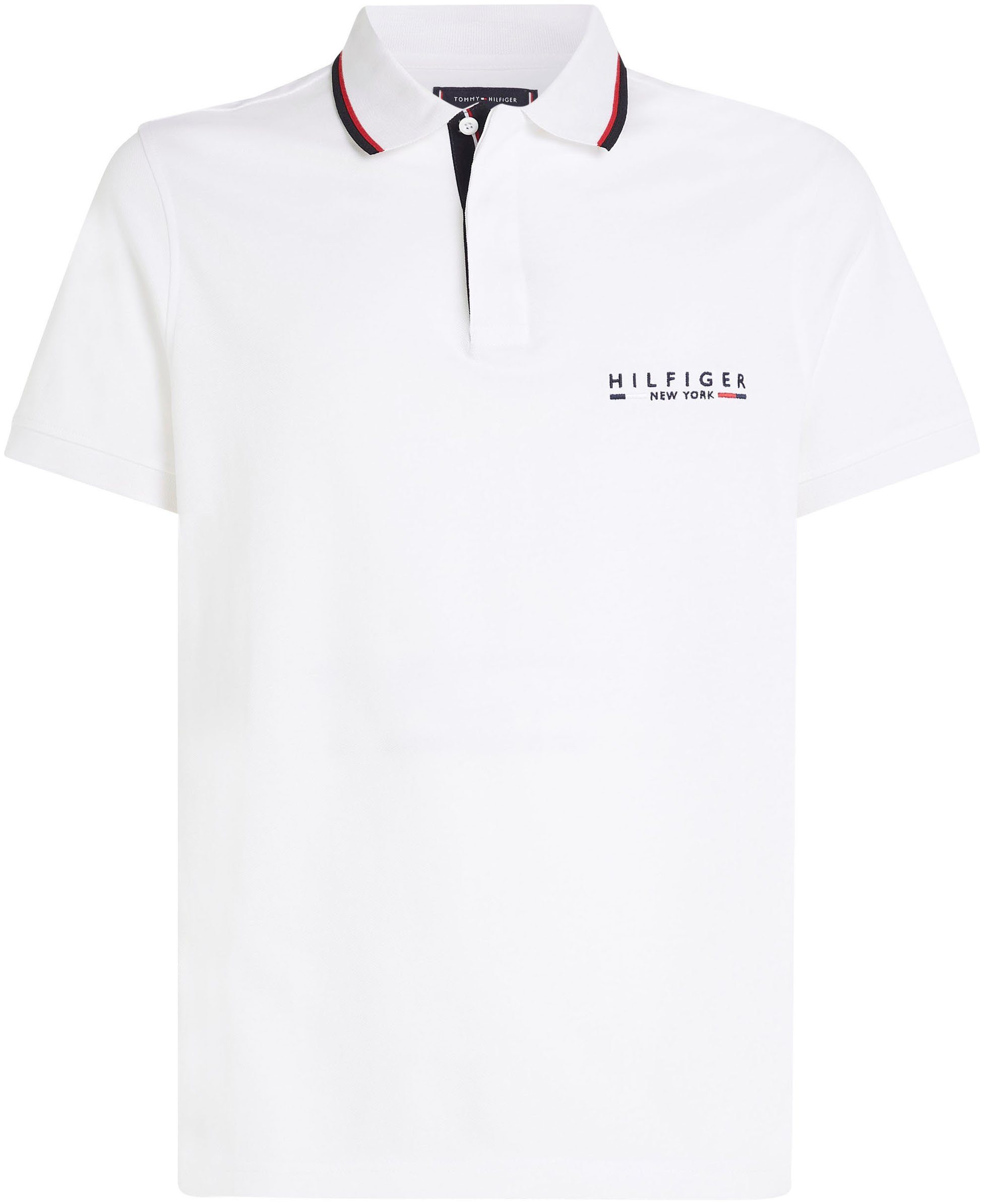 LOGO LOVE am REG mit Poloshirt BRAND POLO Hilfiger Kragen White Logotape Tommy