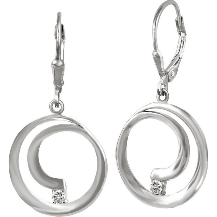 SilberDream Paar Ohrhänger SilberDream Damen Ohrhänger 925 Ohrringe (Ohrhänger) Damen Ohrhänger Spirale aus 925 Sterling Silber glanz Farbe: silber weiß