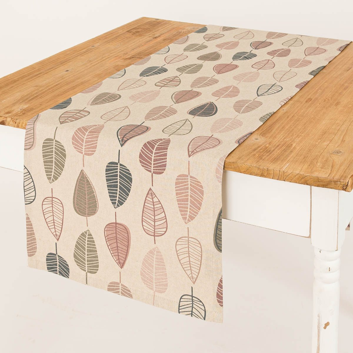 SCHÖNER LEBEN. Tischläufer Tischläufer Scandi Retro Leaves Blätter 40x160cm günstig online kaufen