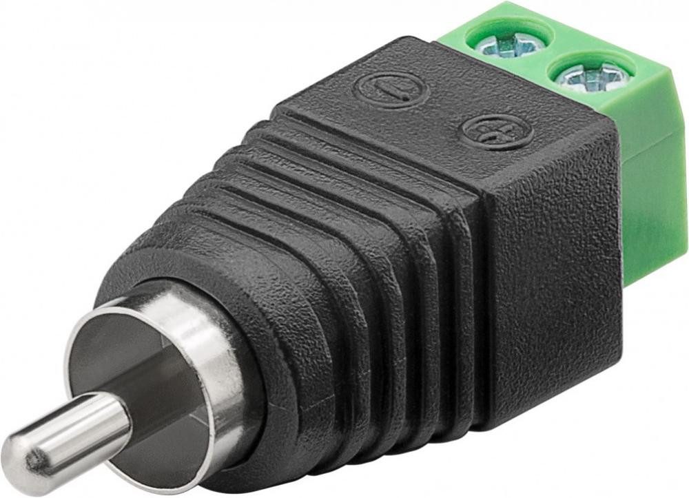Terminalblock 2-pin > Cinch-Stecker - Schraubbefestigung Video-Adapter