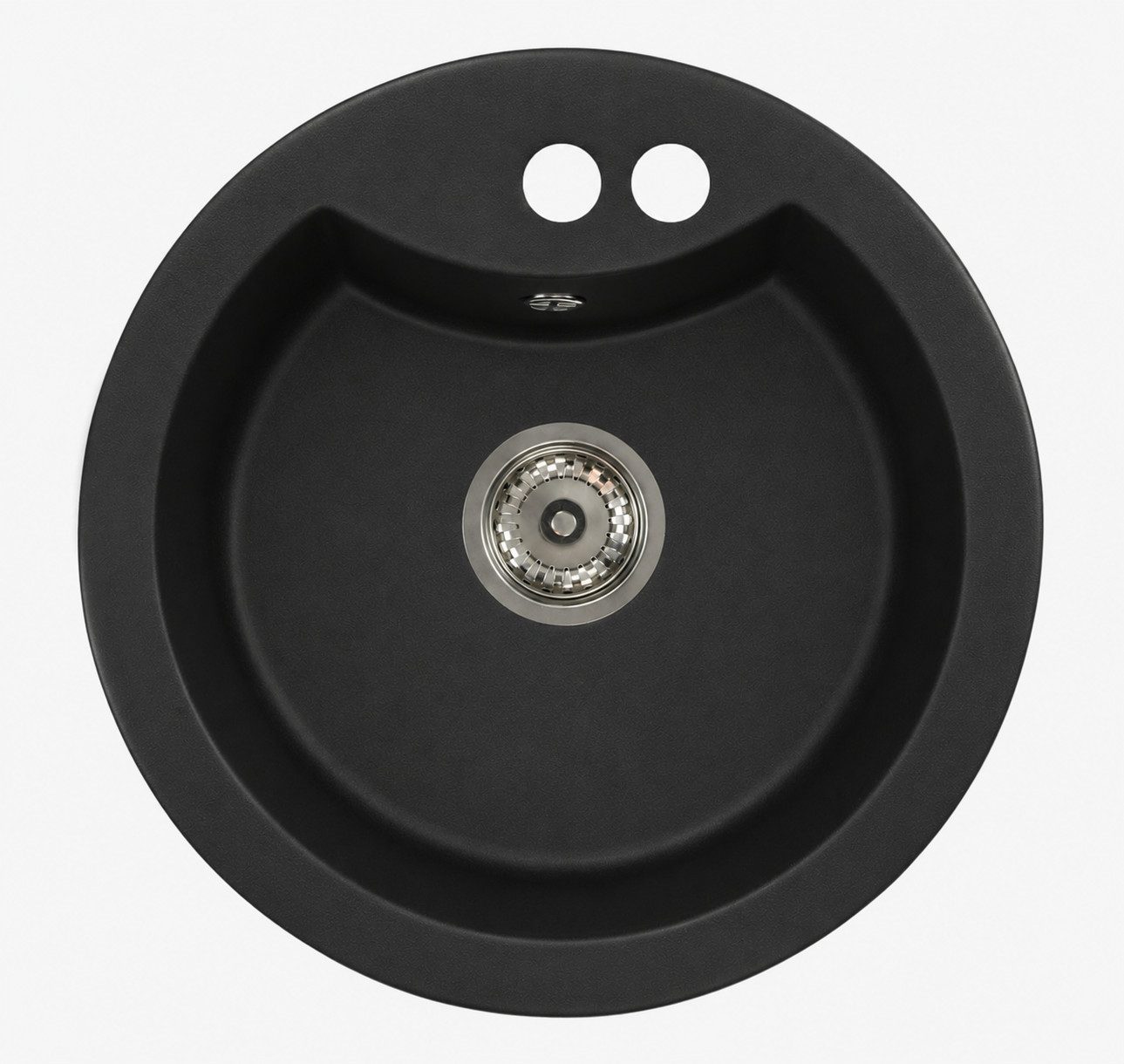 Faizee Möbel Granitspüle Granitspüle Küchenspüle mit Siphon Einbauspüle verschiedene Modelle, Rund, 49/49 cm
