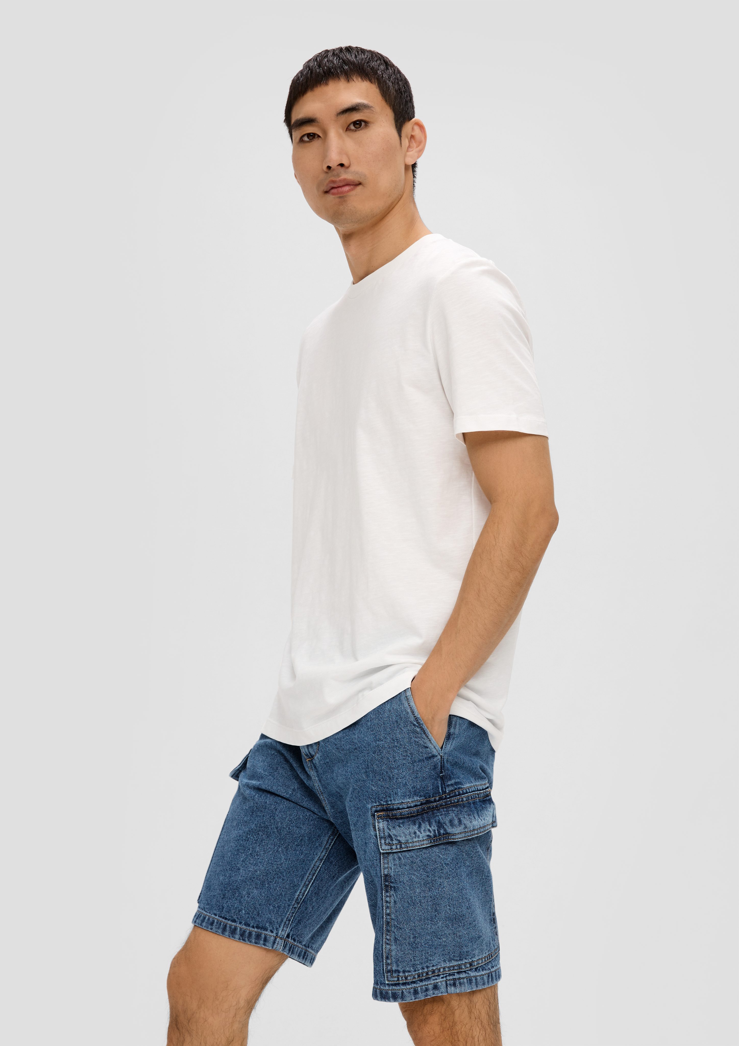 s.Oliver Stoffhose Jeans-Shorts / High Rise / Cargo-Taschen