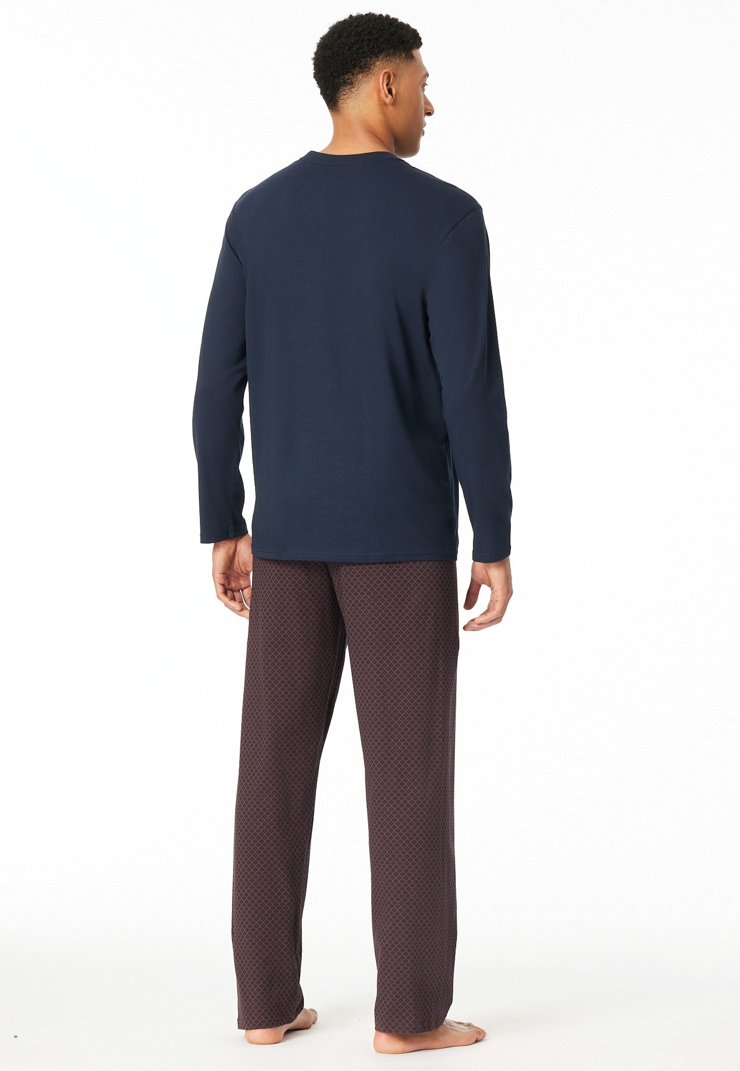 Schiesser Schlafanzug Comfort Essentials (2 tlg) mit V-Ausschnitt und aufge günstig online kaufen