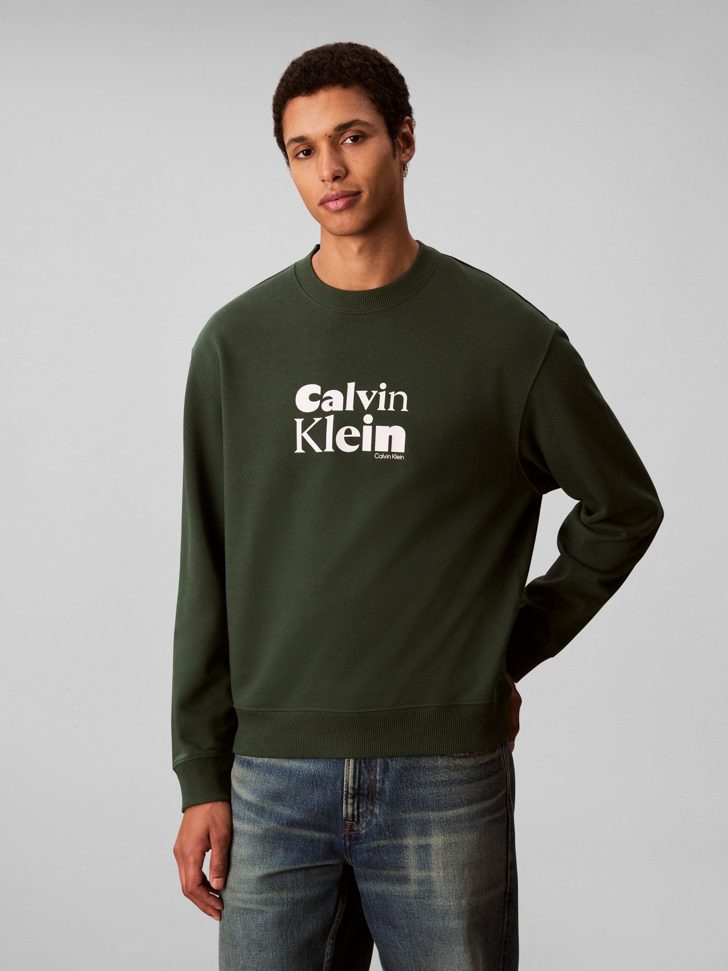 Calvin Klein Sweatshirt LS EU 350TERRY CALVIN BOLD GRAPH Rundhalsausschnitt, regular fit