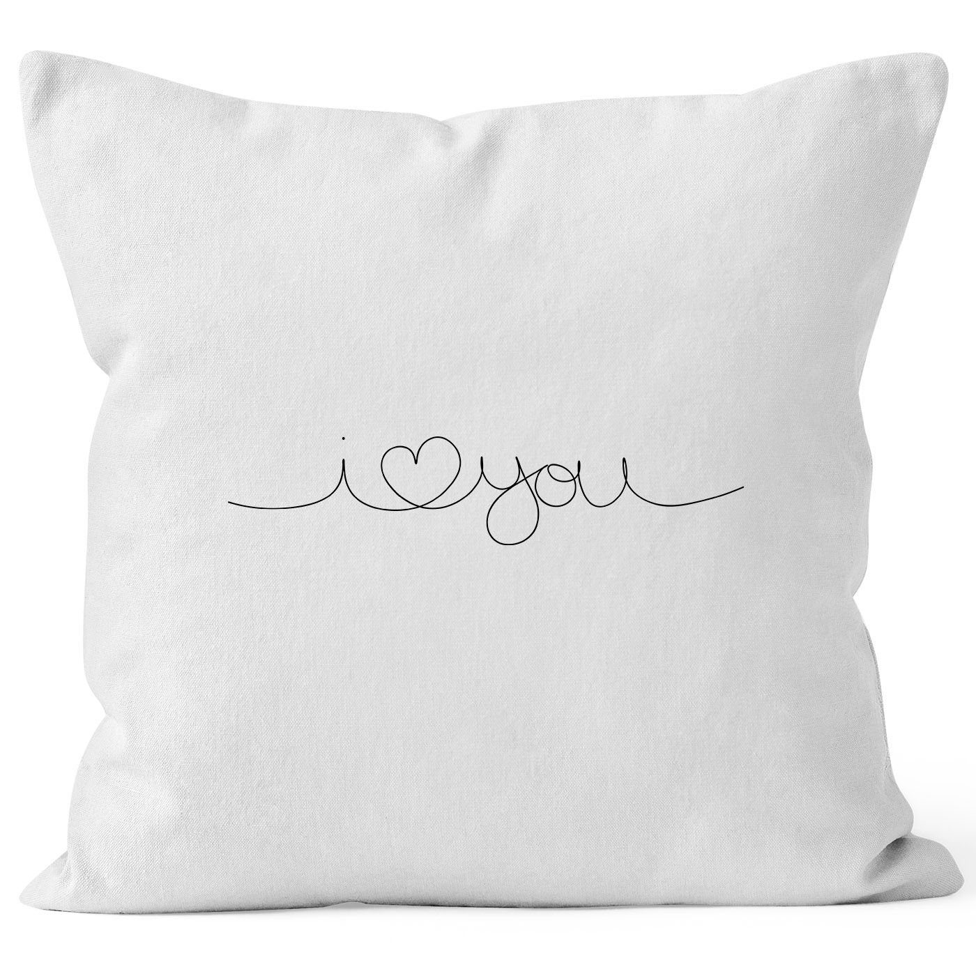 MoonWorks Dekokissen Kissen-Bezug I Love You Liebe Valentinstag Geschenk Kissen-Hülle
