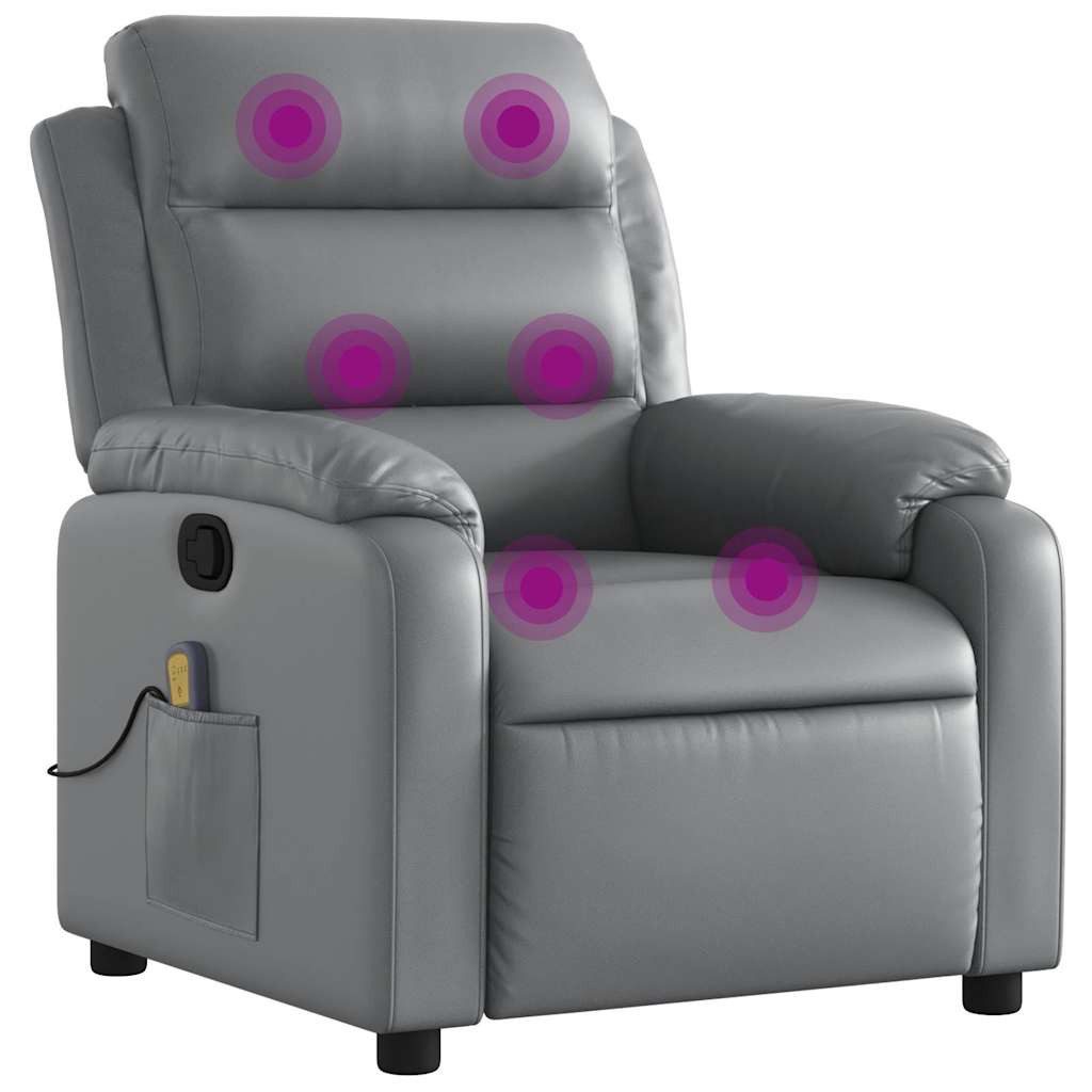 vidaXL Sessel Massagesessel Grau Kunstleder (1-St) günstig online kaufen