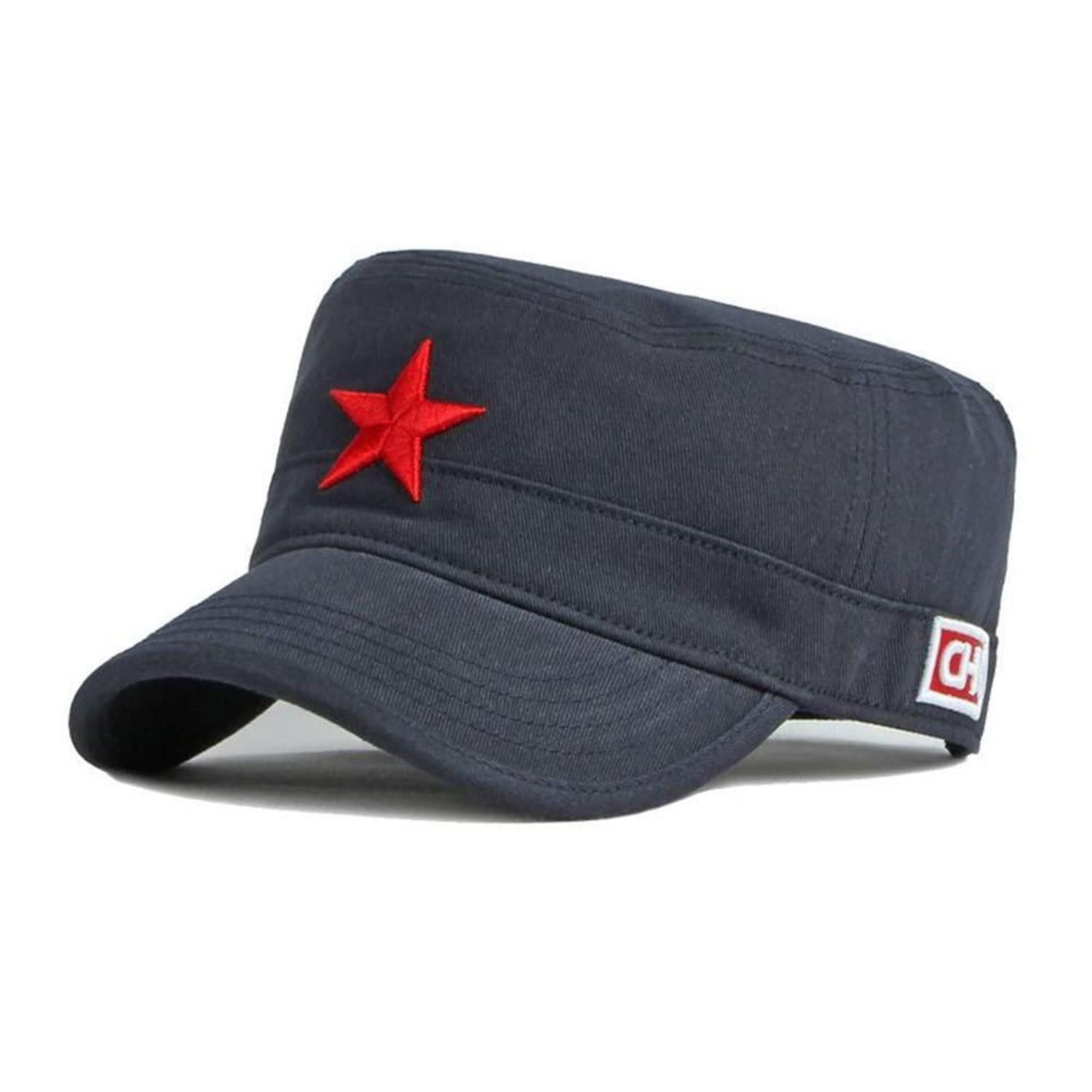 LuxusKollektion Army Cap Herren Militär Kappe Baumwolle Flat Top Blau 55-60 (1-St)
