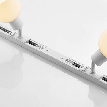 Lindby Schienensystem-Leuchten Linaro, 210.2 cm, Modern, Metall, Glas, weiß, 4 flammig, E14, 1-Phasen Stromschiene