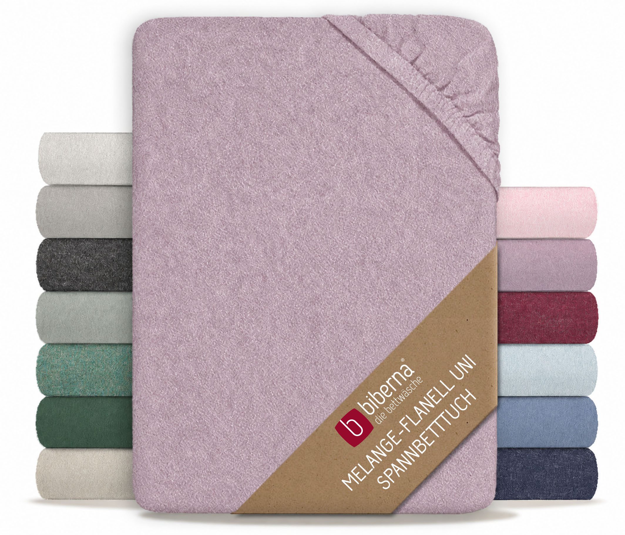 Biberna Spannbettlaken 0841380 HERMAL Premium Melange-Biber Spannbetttuch 100% Baumwolle, Flanell, Gummizug: rundum, (1 Stück), Biber, wärmend & weich, Rundumgummi, ab Größe 90 x 200 cm