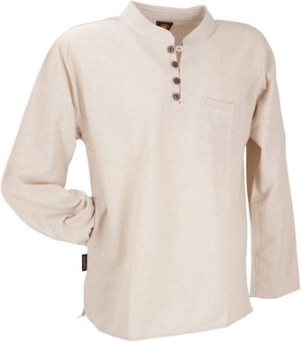 Guru-Shop Hemd & Shirt Nepal Ethno Yogahemd mit Kokosknöpfen,.. Ethno Style, alternative Bekleidung
