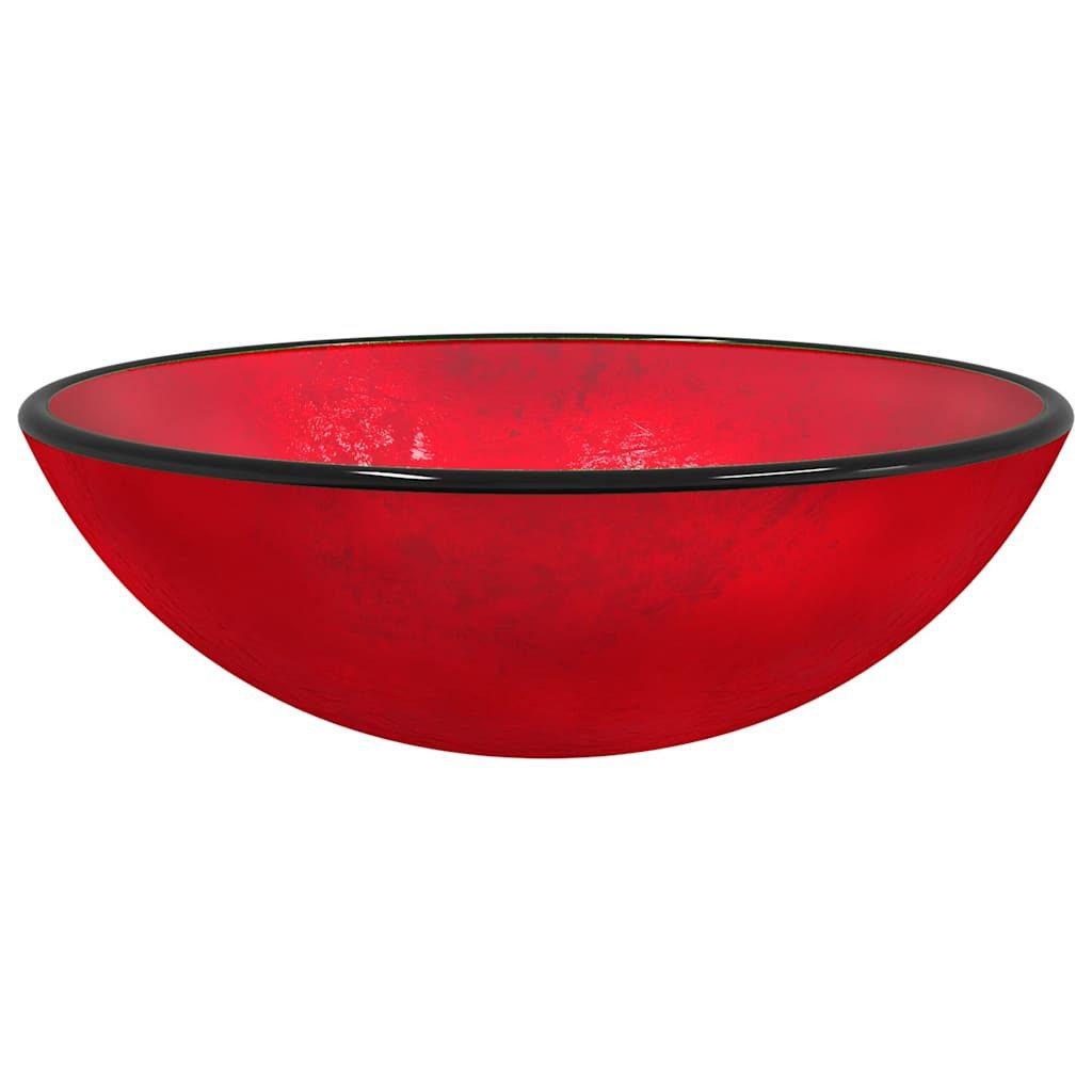 vidaXL Waschbecken Waschbecken Hartglas 42x14 cm Rot