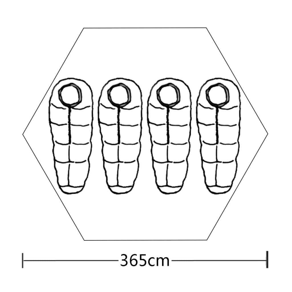 DOTMALL für 4 Gelb 290x270x225 cm, Personen,Gr. Tipi-Zelt Campingzelt PE-Boden