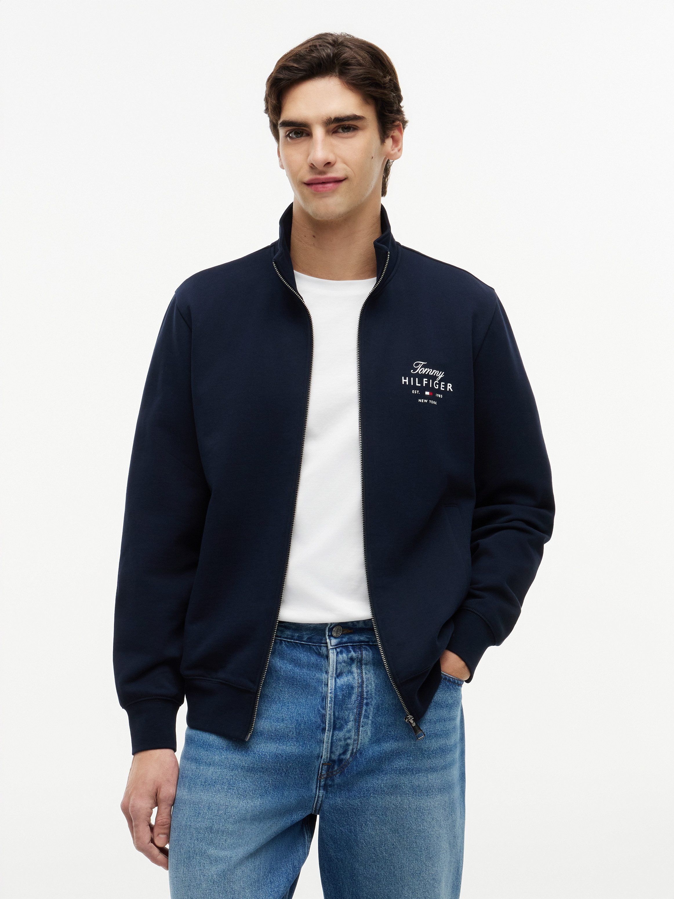 Tommy Hilfiger Sweatjacke SCRIPT STACK FZ STAND COLLAR