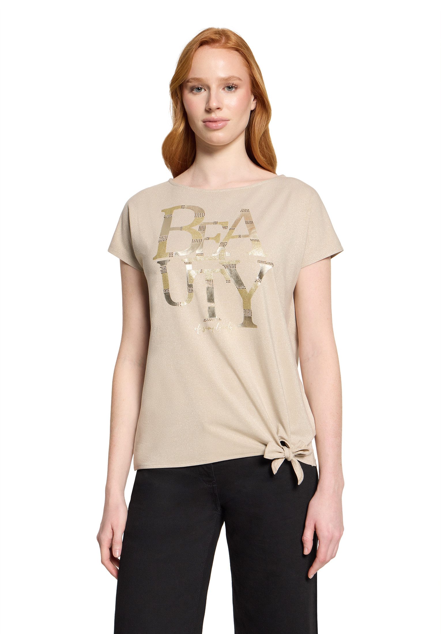 Kurzarmshirt Damen mit Schleifenknoten