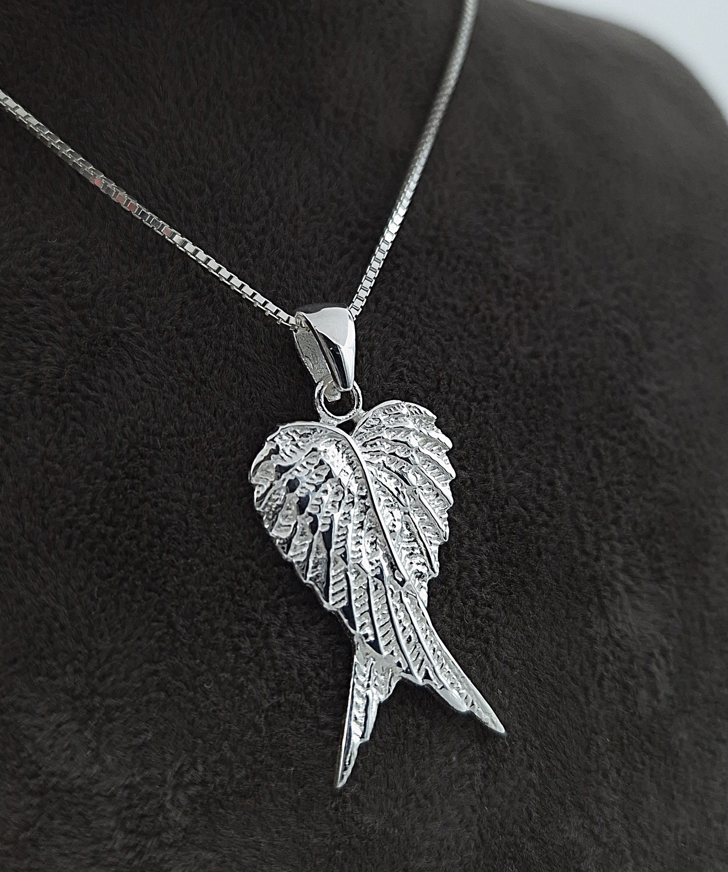 NAHLE Kette mit Anhänger Engel Flügel Glücksbringer Schutzengel Engelsflügel 925 Silber (2-tlg., inklusive Schmuckbox)