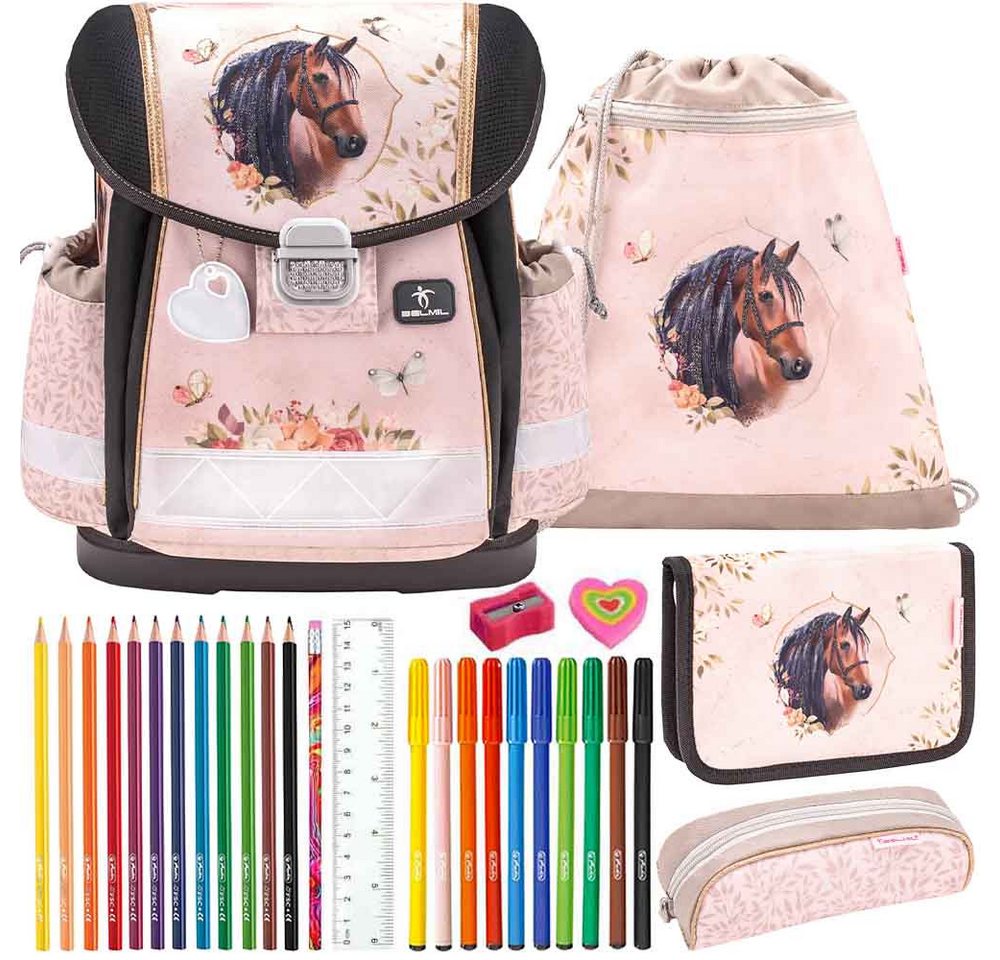 Belmil Schulranzen Set Classy 10-teilig 2025 Mädchen Horse Chestnut