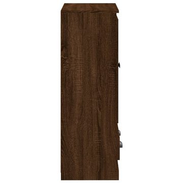 furnicato Sideboard Highboard Braun Eichen-Optik 60x35,5x103,5 cm Holzwerkstoff