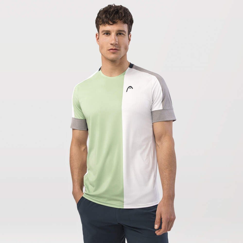 T-Shirt Play Tech (atmungsaktiv, Mesh-Einsätze) weiss/grün Herren