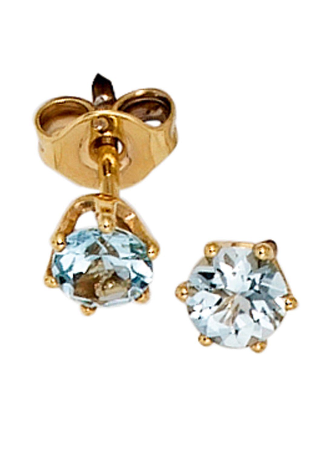 JOBO Paar Ohrstecker Ohrringe mit Aquamarin, 585 Gold günstig online kaufen