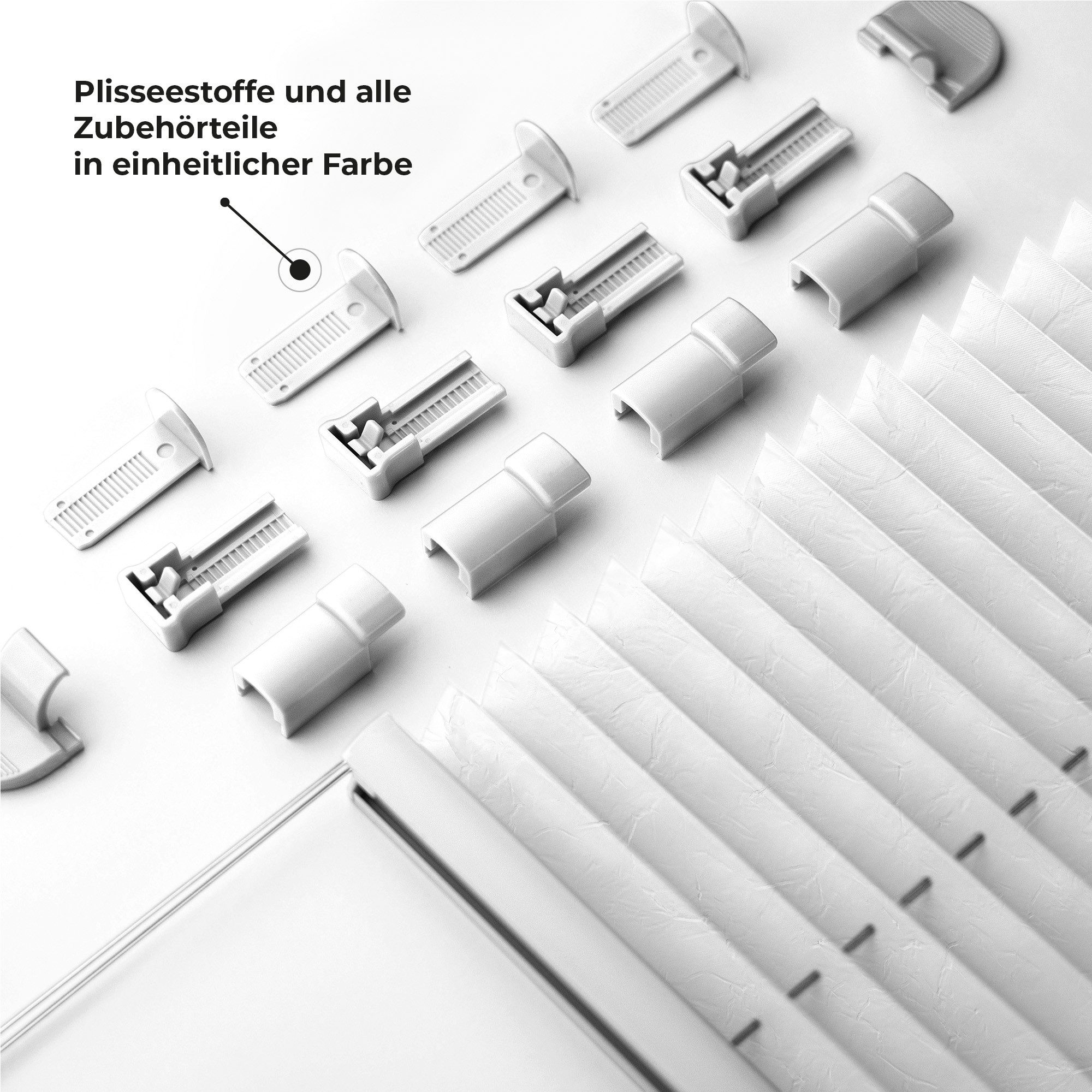 Sonello Plissee crush Klemmfix ohne Bohren, blickdicht, Klemmfix, verspannt, 30cm x 100cm Weiß Faltrollo, Easyfix, Blickdicht, Lichtschutz Sonnenschutzrollo verspannt, Jalousie Rollo für Fenster & Tür, einfache Montage, in verschiedenen Farben und Größen
