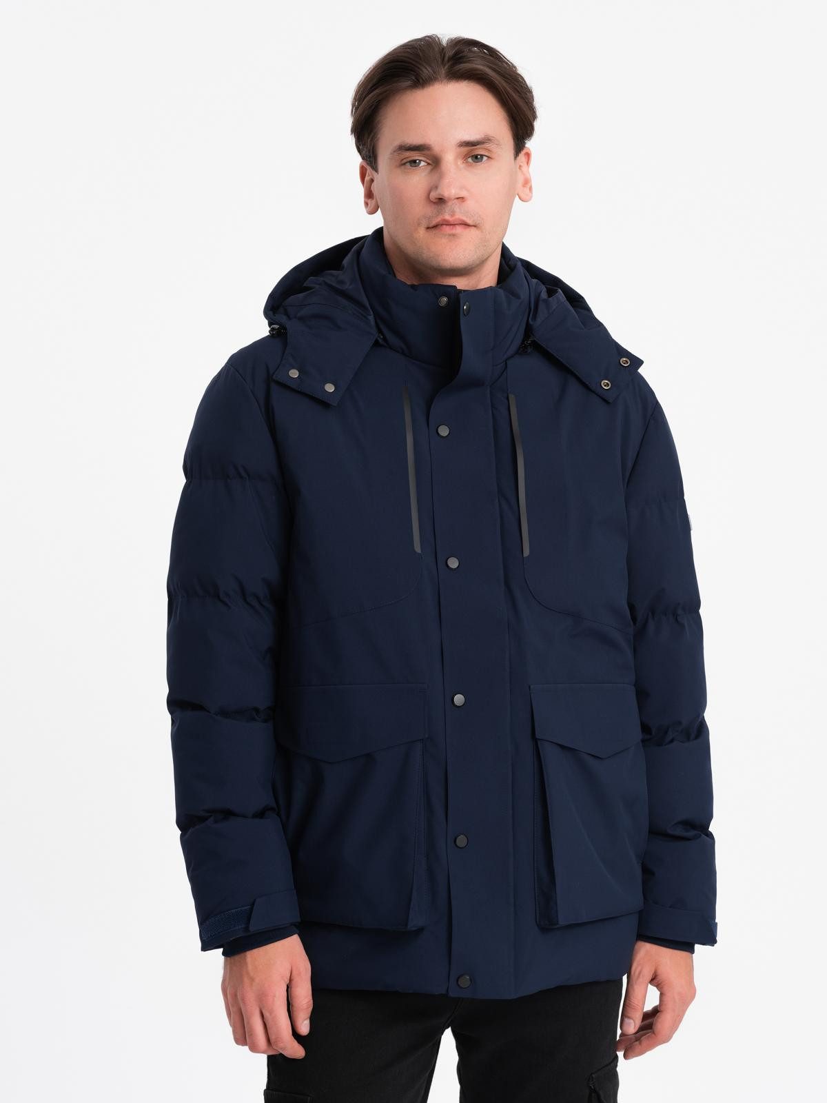 Winterjacke Winterjacke für Herren mit abnehmbarer Kapuze