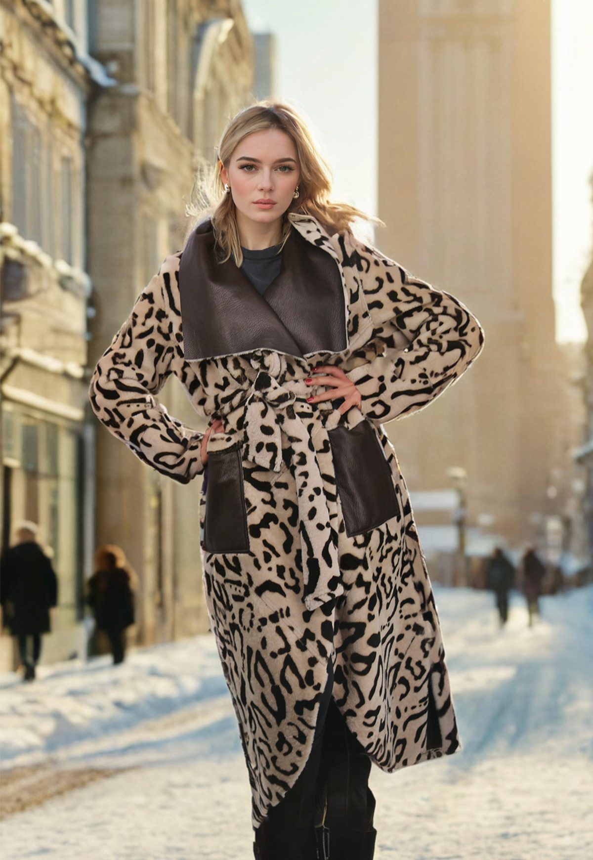 Hollert Wintermantel Lammfellmantel zum Wenden Louisa