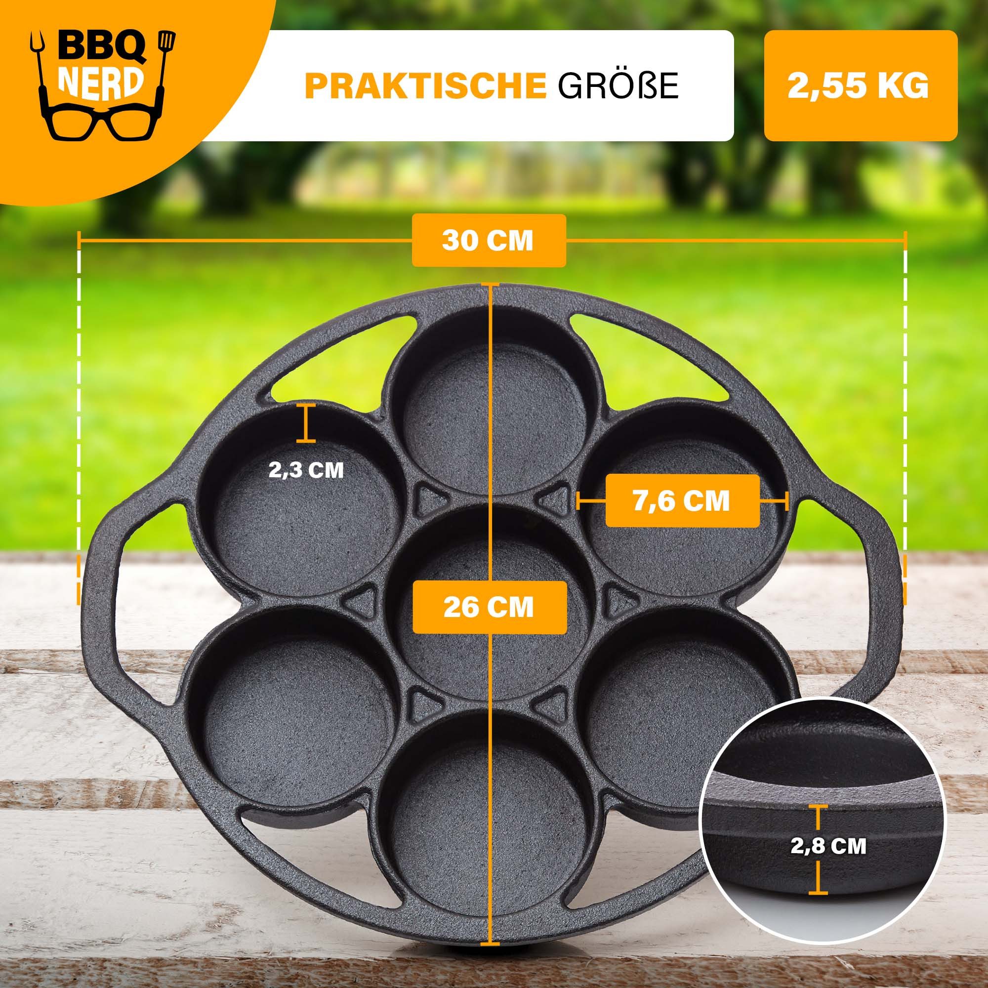 BBQ Nerd Muffinform 6er Muffinbackform aus Gusseisen