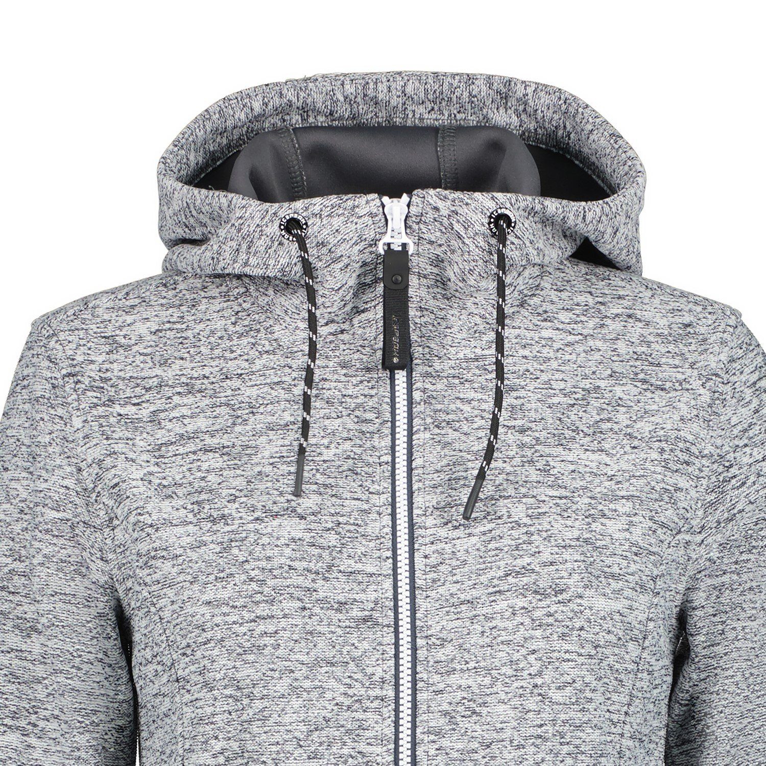 Icepeak Strickfleecejacke Strickfleecejacke lang Alzey Kapuze
