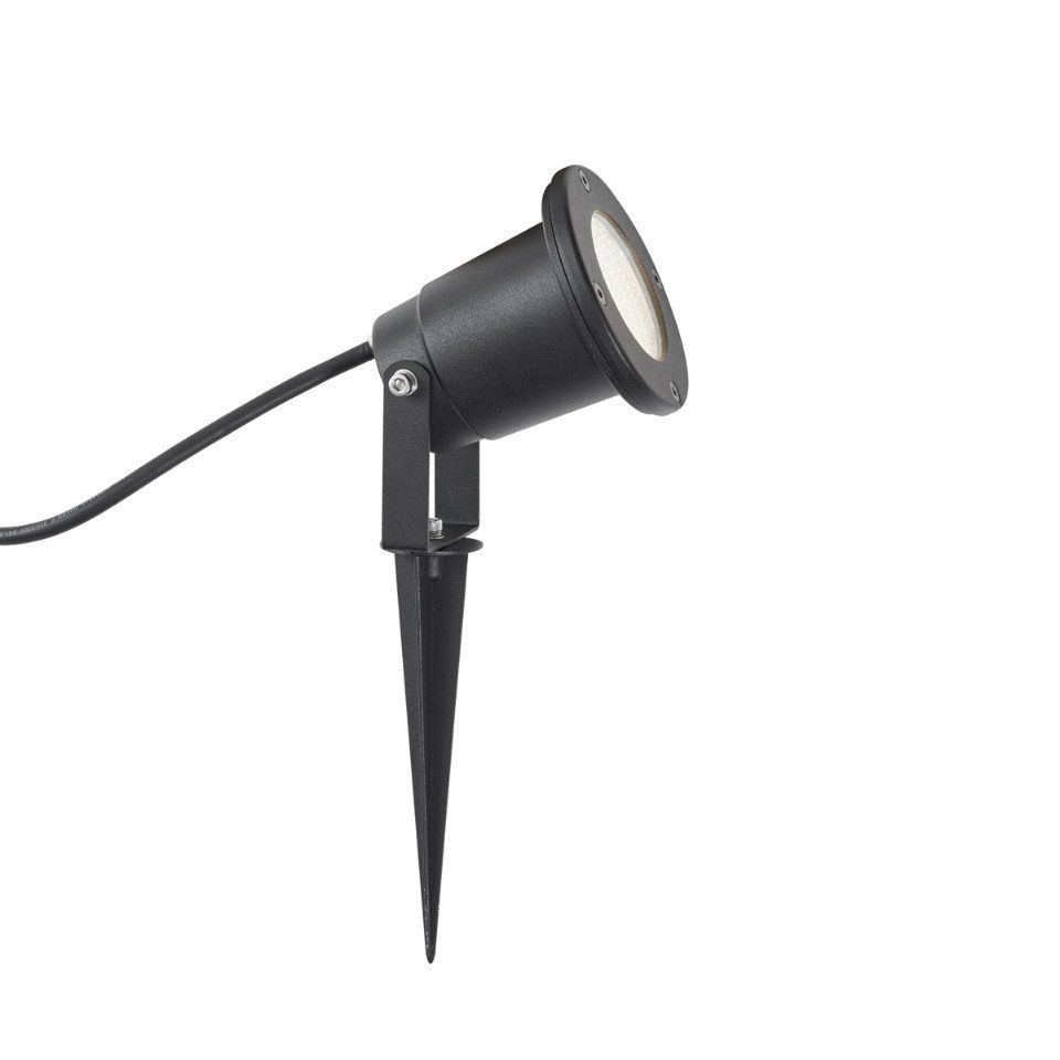 Qazqa Gartenstrahler Basic, LED fest integriert, Extra-Warmweiß, QAZQA Garten Erdspieß­leuchte, integrated, Schwarz, Metall, Modern