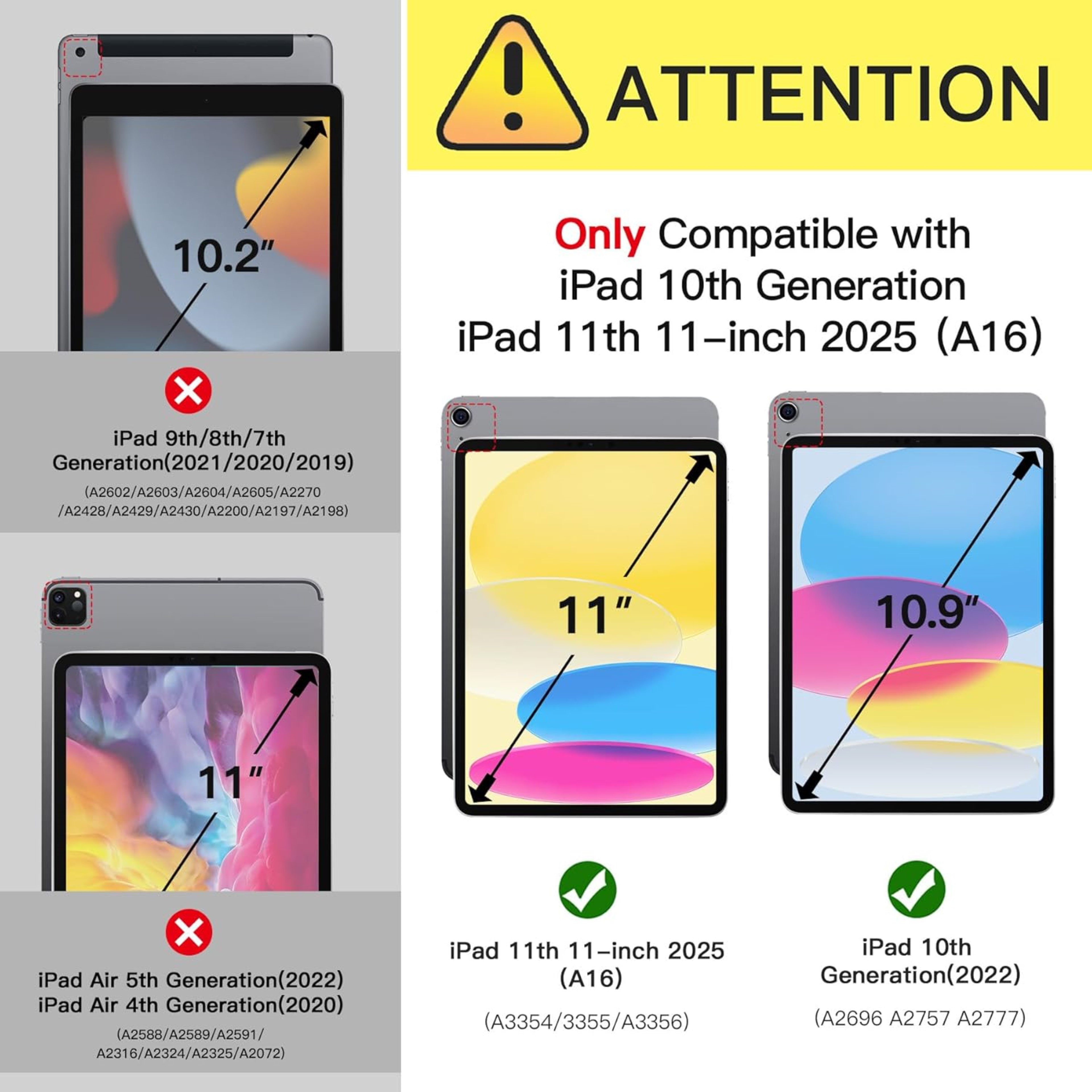 ZtotopCases Tablet-Hülle Hülle für iPad 10. Gen 10.9 Zoll mit Ständer & Schutzfunktion 10.9 Zoll, iPad 10. Gen 10.9 Zoll Hülle mit Ständer & Pencil-Halter