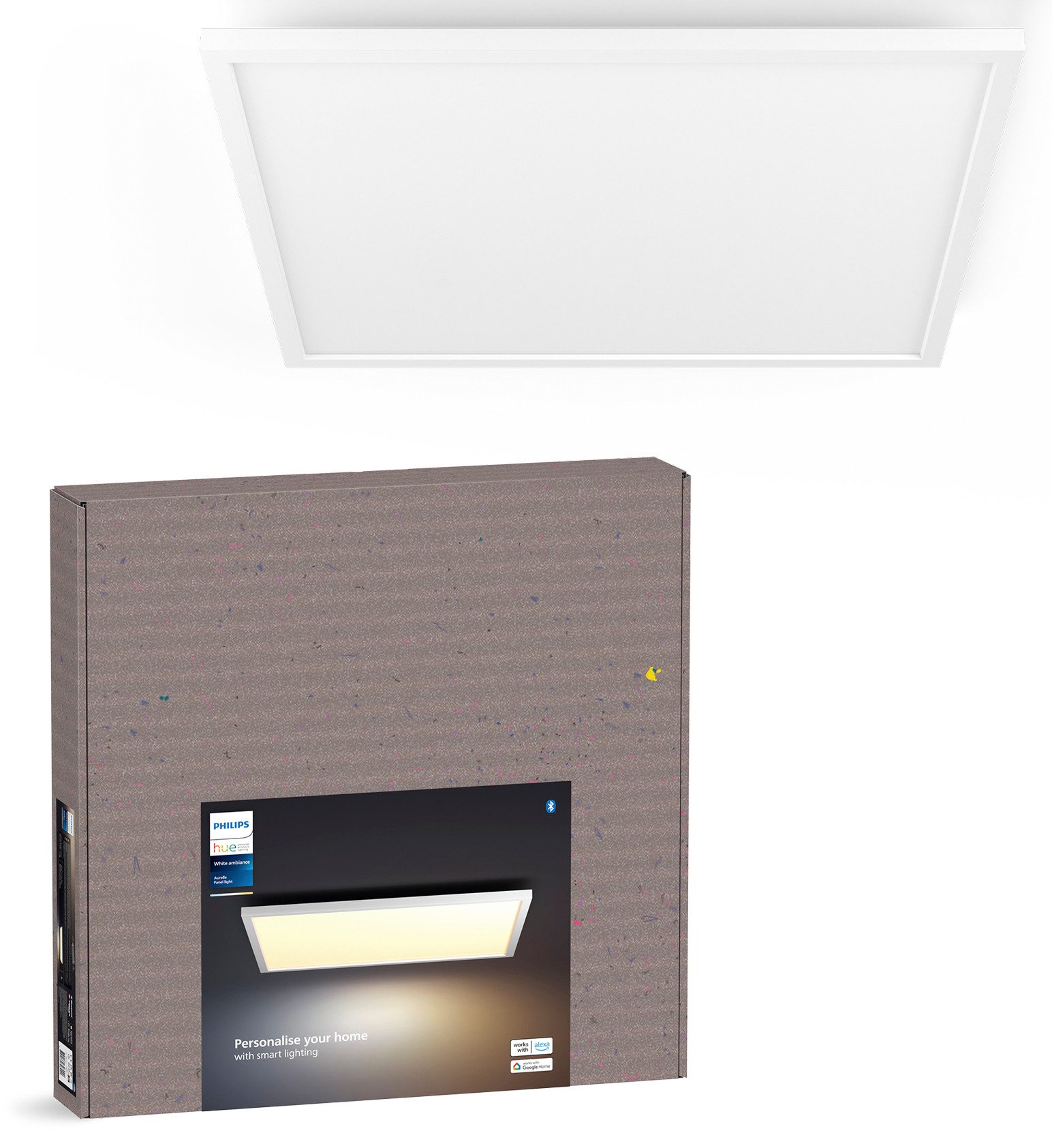 Philips Hue LED Panel White Ambiance Aurelle Panel, Abschaltautomatik, Bluetooth, CCT - über Fernbedienung, Dimmfunktion, Farbsteuerung, Leuchtdauer einstellbar, Memoryfunktion, Nachtlichtfunktion, Smart Home, Timerfunktion, dimmbar über Fernbedienung, erweiterbar, mehrere Helligkeitsstufen, LED fest integriert, warmweiß - kaltweiß