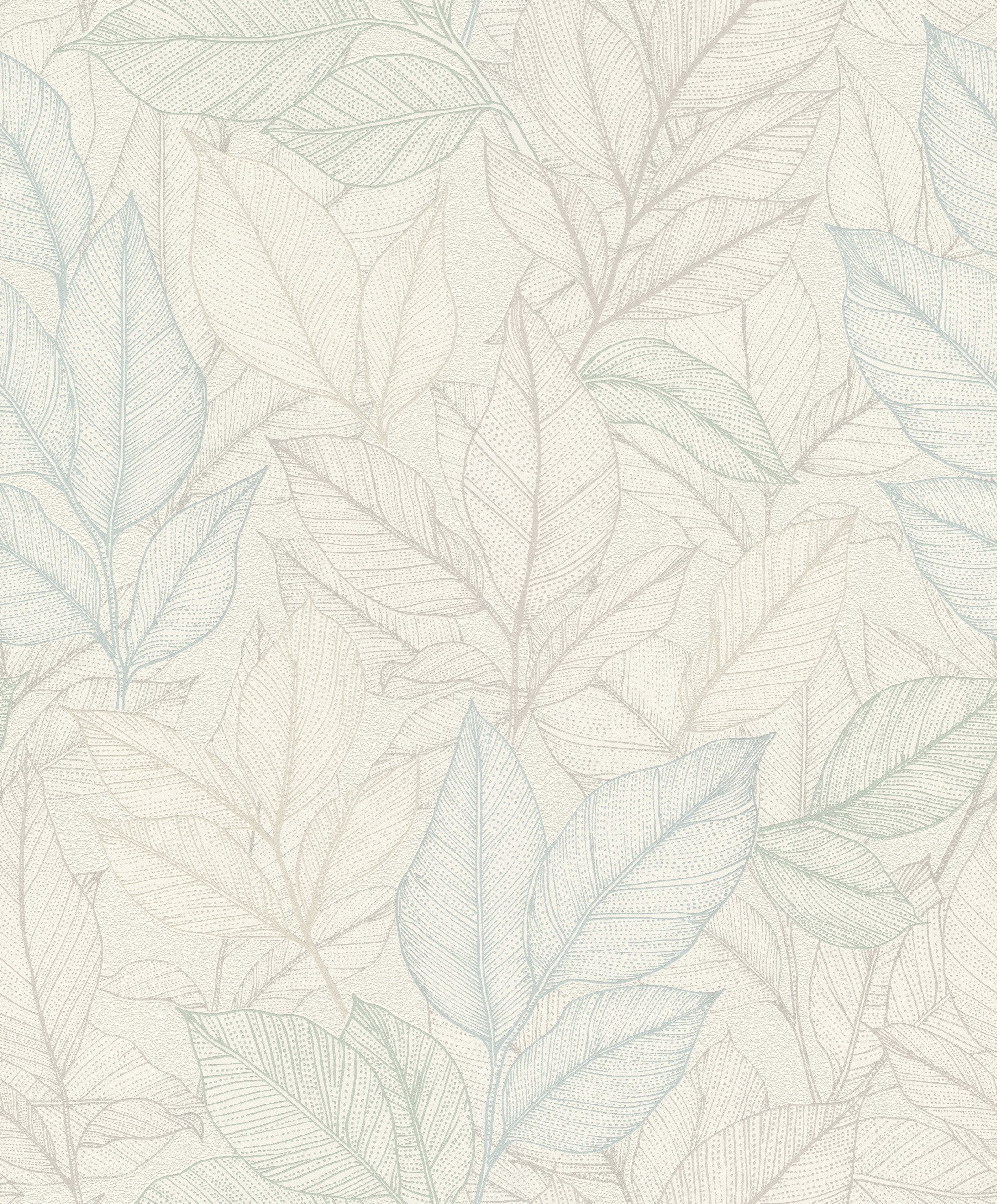 Rasch Vliestapete Blättermotiv strukturiert - my moments, strukturiert, natürlich, Strukturmuster, naturalistisch, Ton-in-Ton, (1 Rolle, 1 St), Naturmotiv