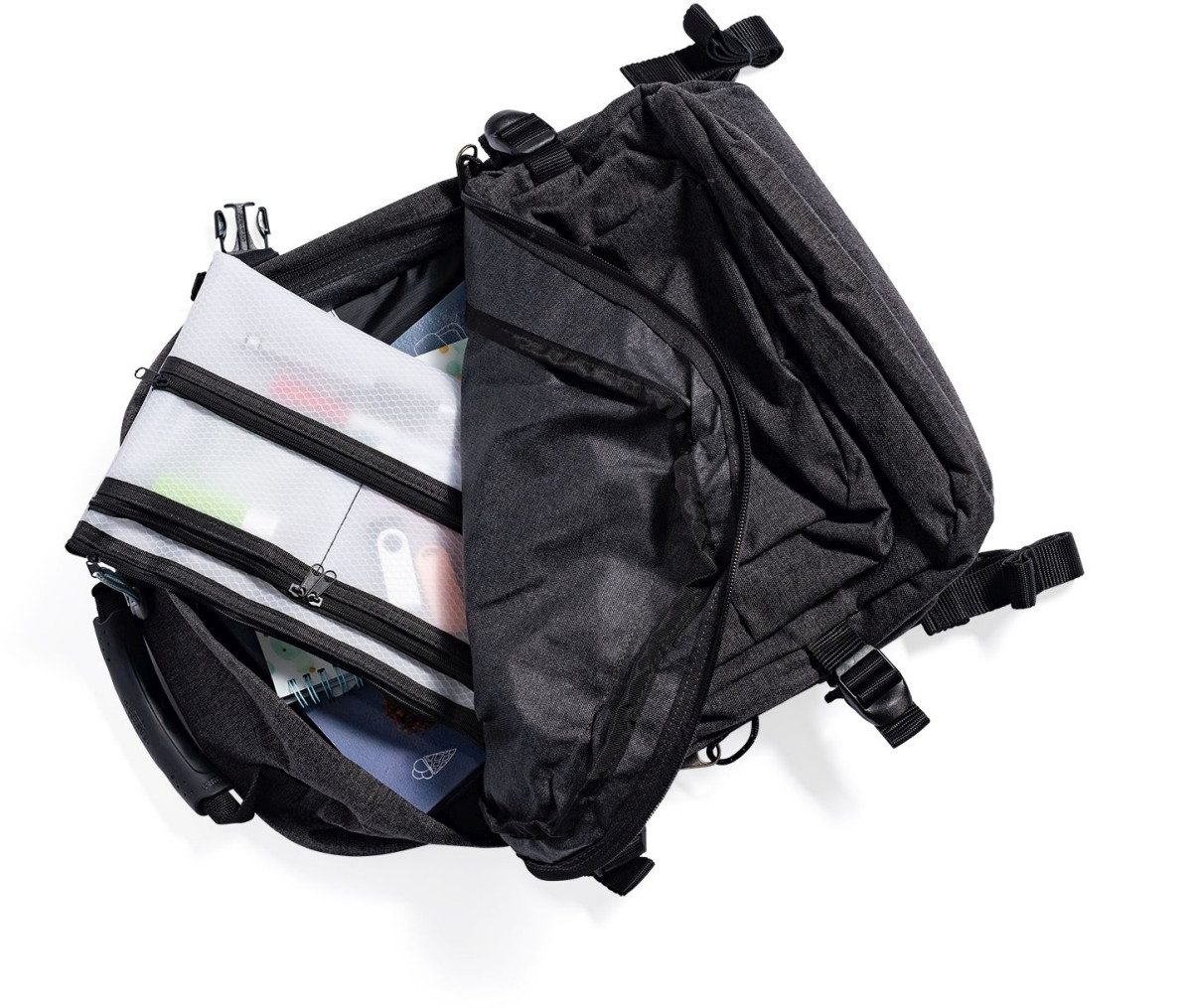 HERMA Prospekthülle Multibag A5 4 separate Taschen schwarz
