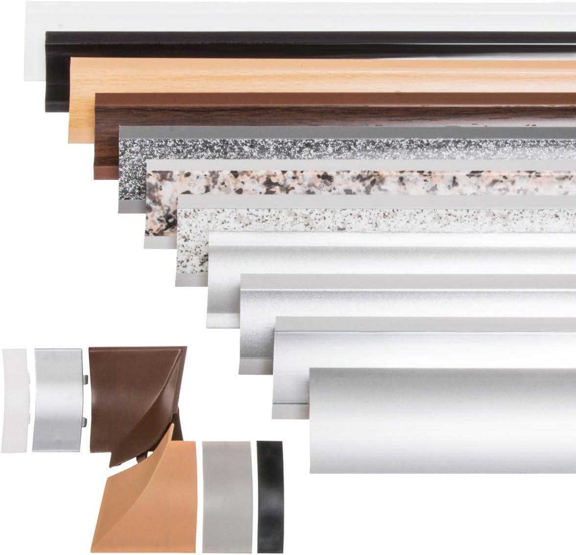 HOLZBRINK Abschlussleiste HOLZBRINK Küchenabschlussleiste Küchenleiste Schwarz 23x23mm 50 cm, selbstklebend, PVC, 1-St., Schwarz Wandabschlussleiste Arbeitsplat – Bild 5 von 5