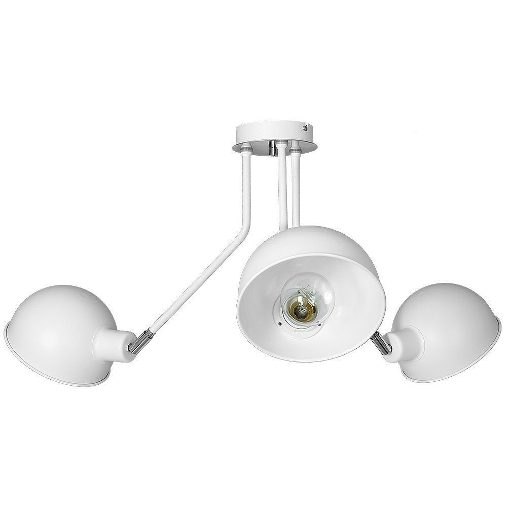 Licht-Erlebnisse Deckenstrahler DEVIN, ohne Leuchtmittel, Deckenlampe Weiß verstellbar Metall E27 Retro Deckenstrahler