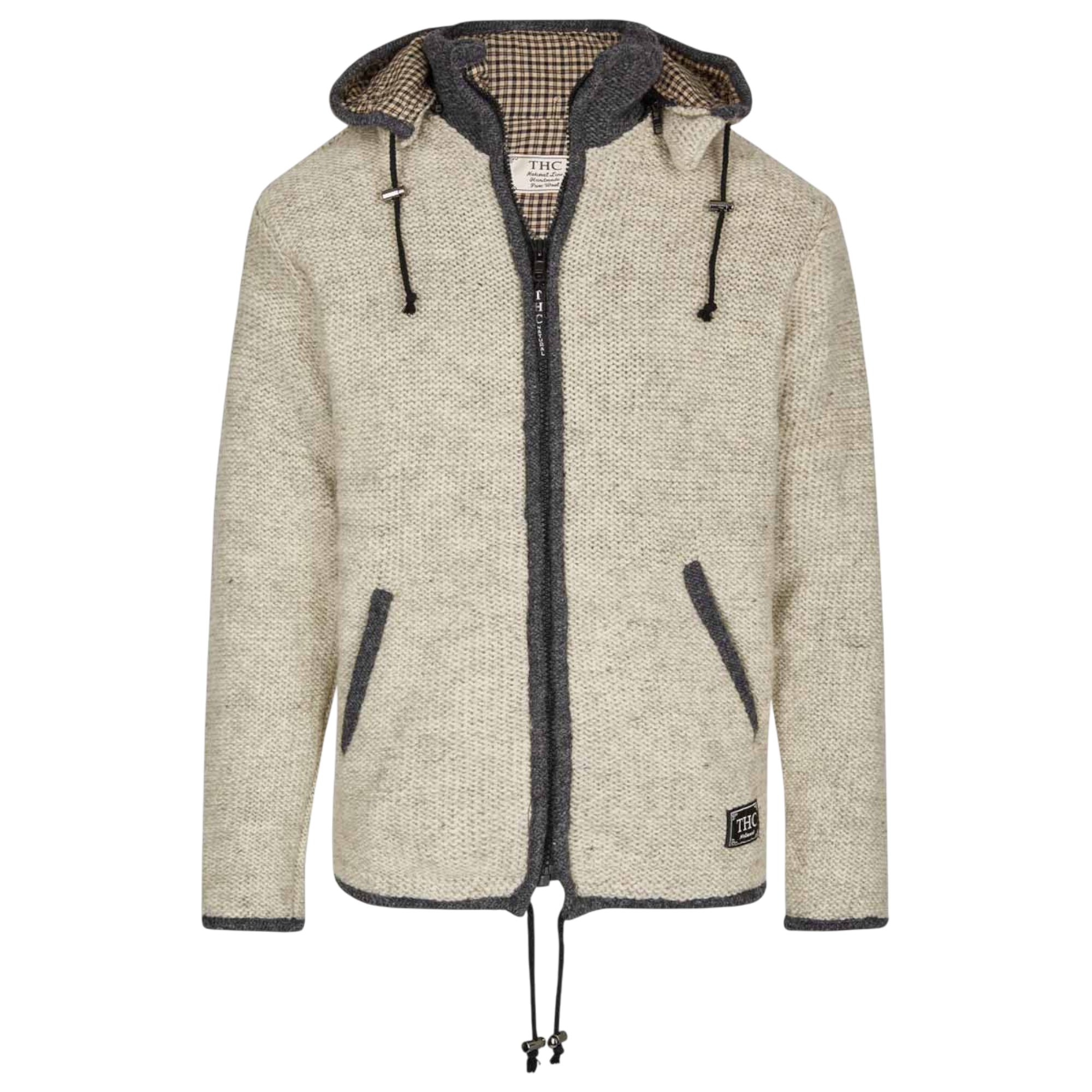 THC Natural Line Strickjacke THC Strickjacke 835 Baumwollfutter (1 Stück, 1-tlg., 1 Stück) 100% Schurwolle