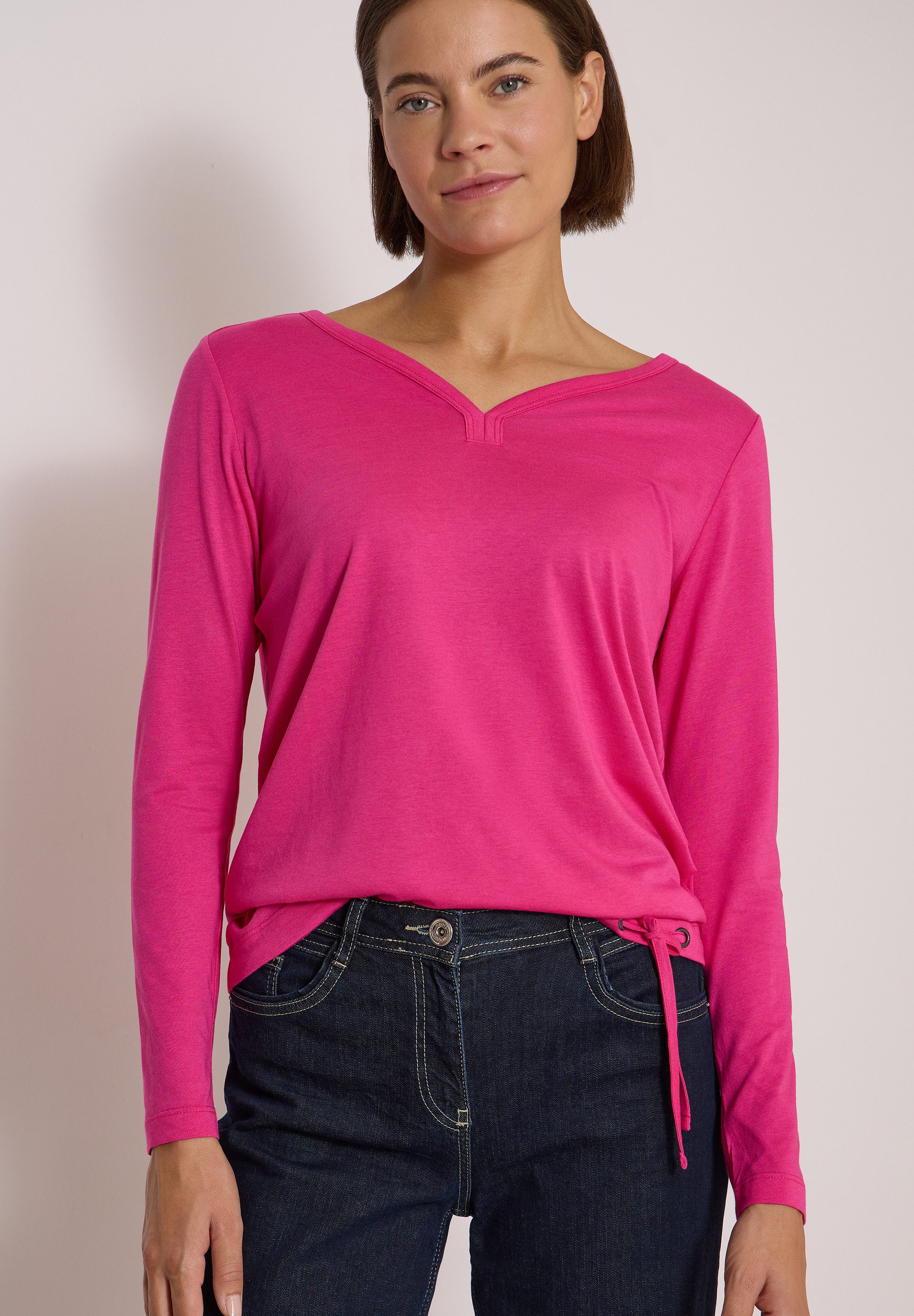 CECIL Langarmshirt mit Tunnelzug am Saum